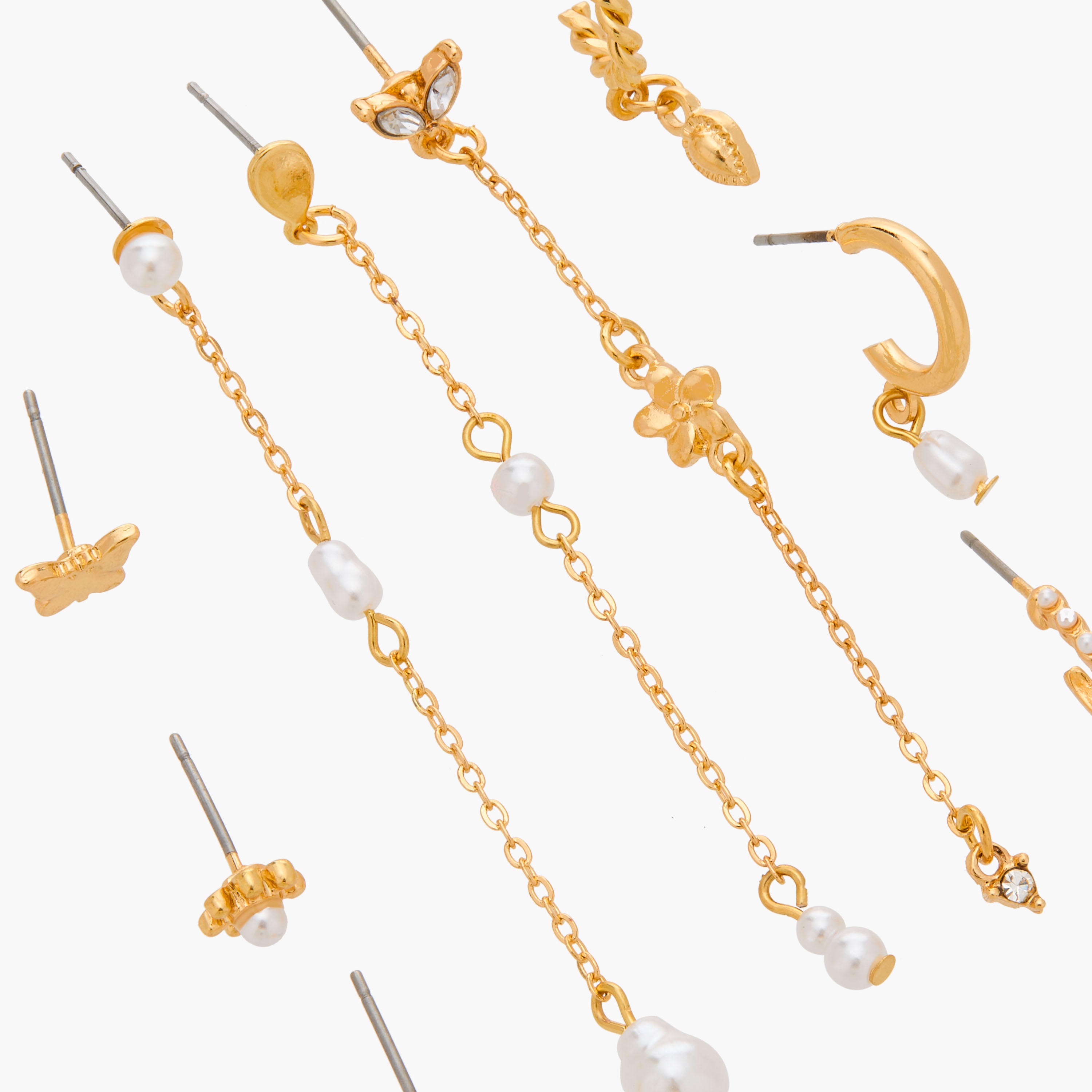 حلقان مزينة بمكبس إغلاق خلفي من جلو - طقم 9 أزواج-women-watchesandjewellery-jewellery-earrings-image-3