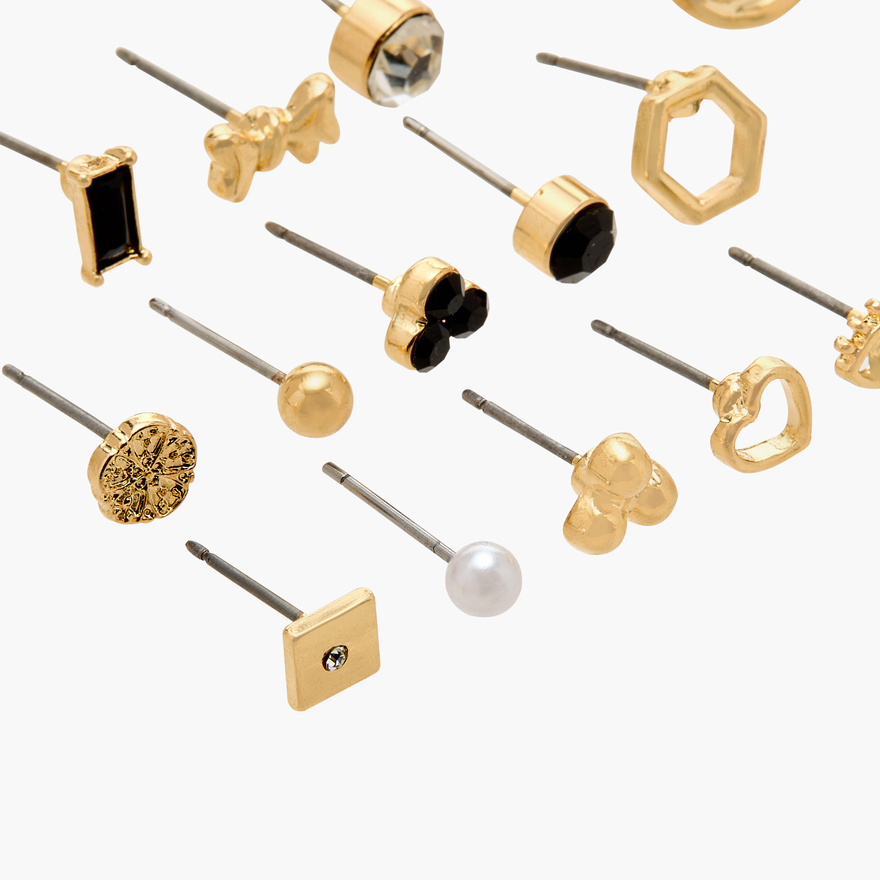 حلقان معدنية متنوعة بمكبس إغلاق خلفي - طقم من 20 قطعة-women-watchesandjewellery-jewellery-earrings-image-4
