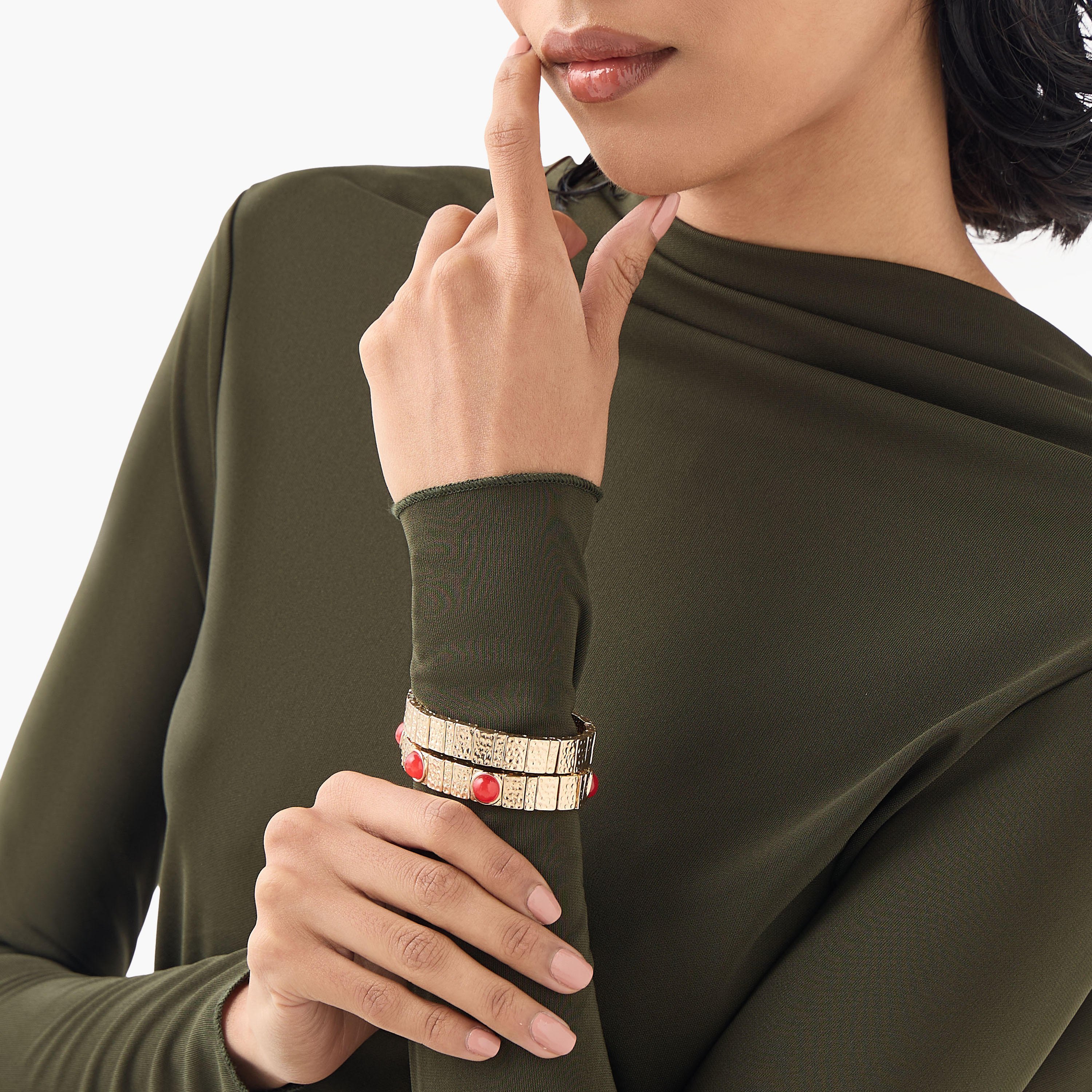 أساور بارزة الملمس - طقم من قطعتين-women-watchesandjewellery-jewellery-banglesandbracelets-image-7