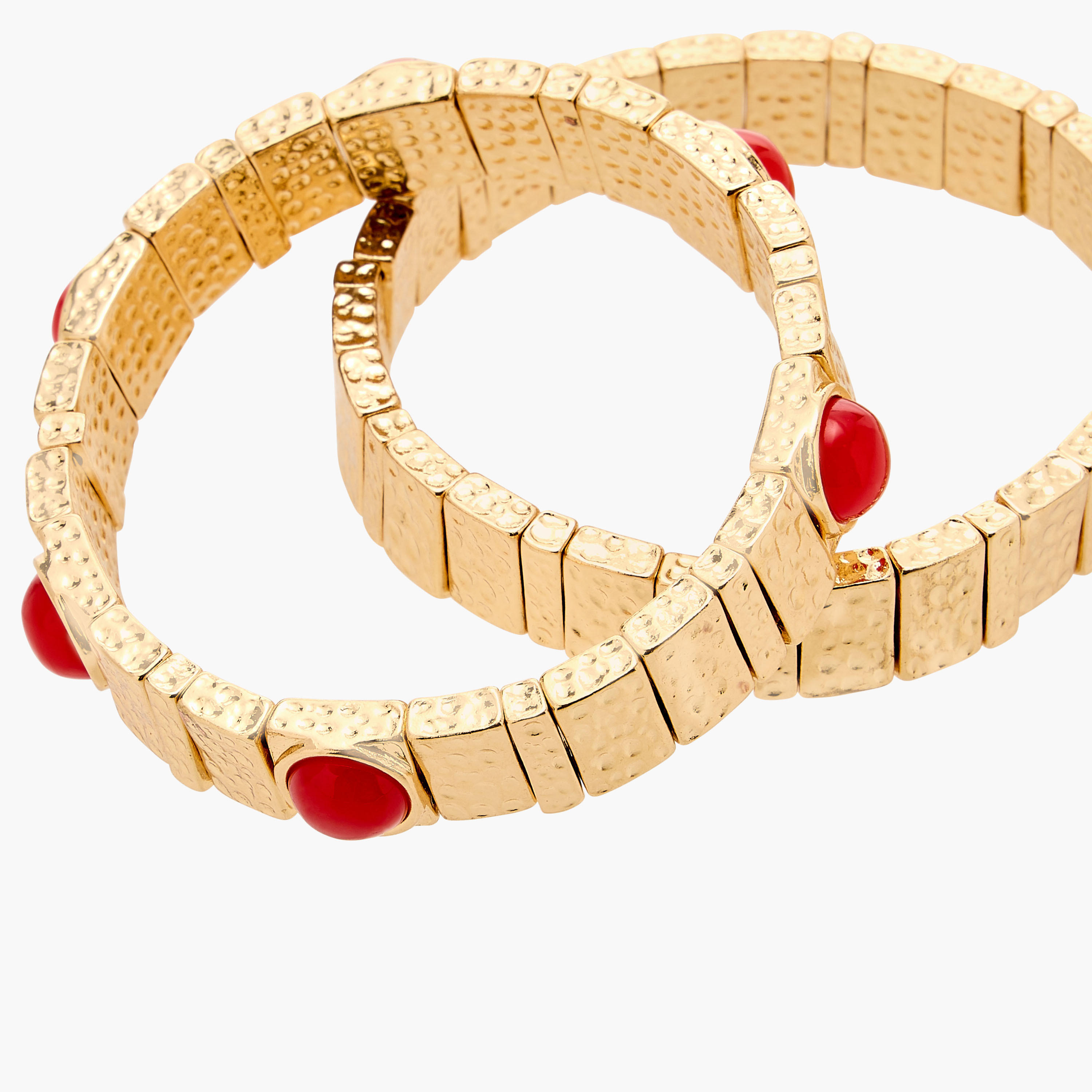 أساور بارزة الملمس - طقم من قطعتين-women-watchesandjewellery-jewellery-banglesandbracelets-image-2