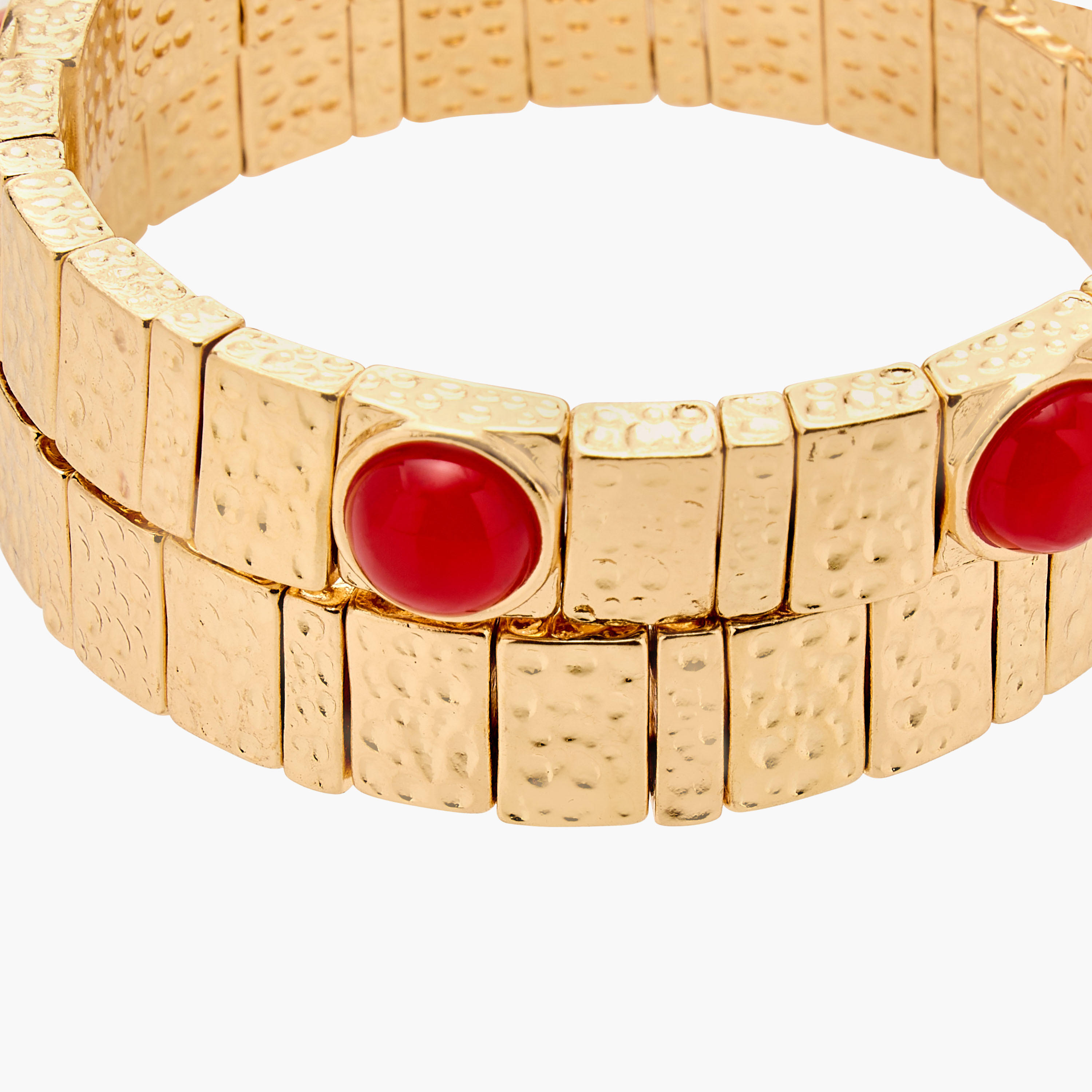 أساور بارزة الملمس - طقم من قطعتين-women-watchesandjewellery-jewellery-banglesandbracelets-image-1
