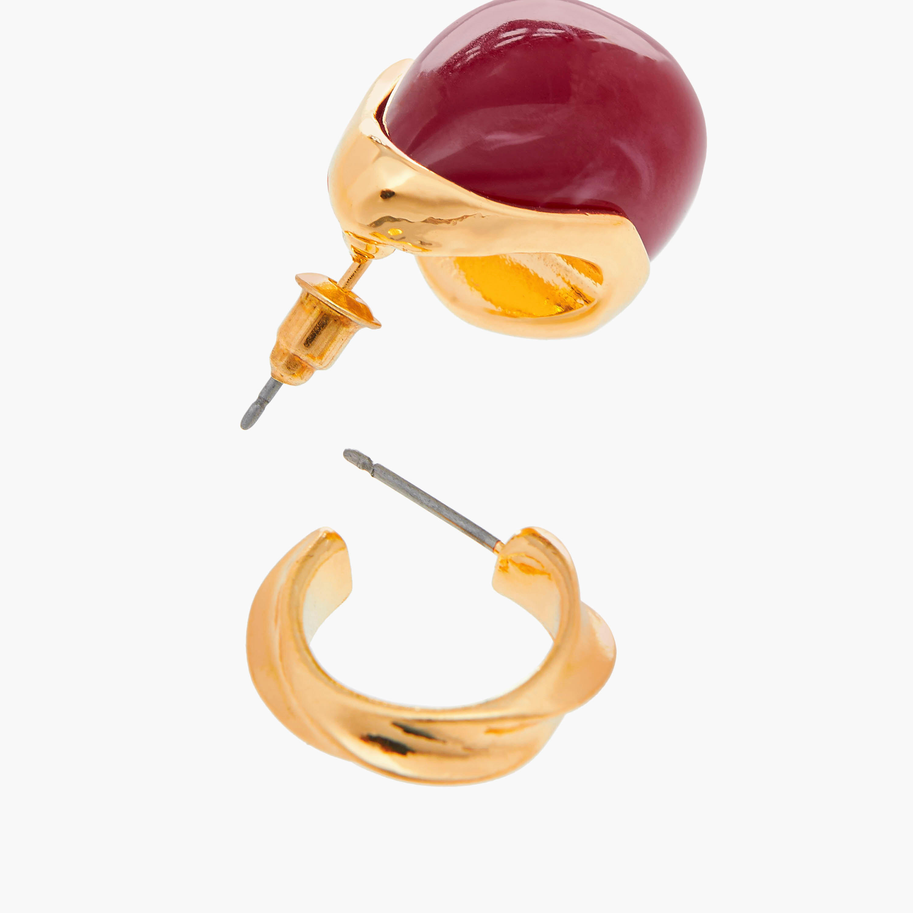 حلقان متنوعة بمكبس إغلاق خلفي - طقم من 3 أزواج-women-watchesandjewellery-jewellery-earrings-image-5
