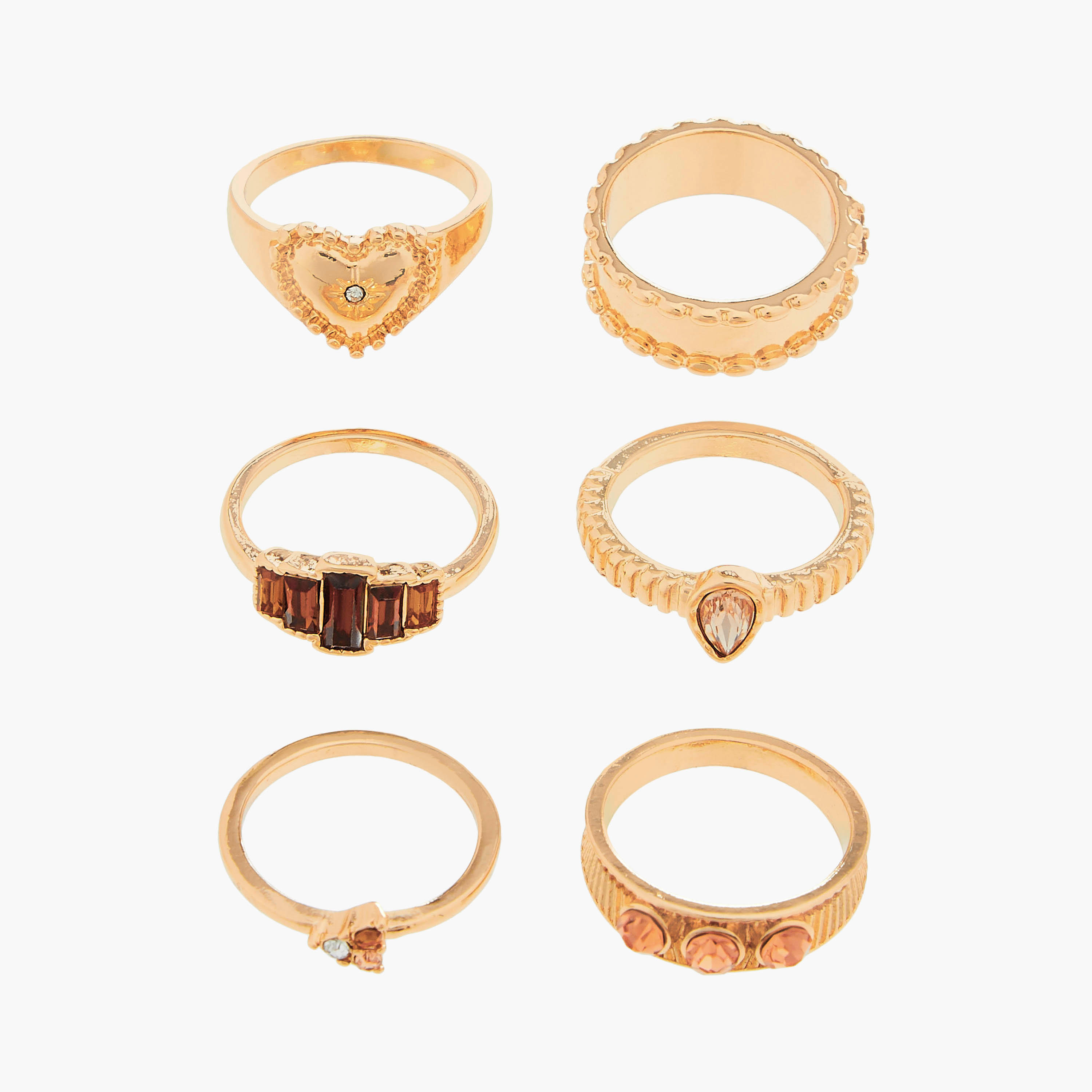 خواتم مزينة - طقم 6 قطع-women-watchesandjewellery-jewellery-rings-image-1