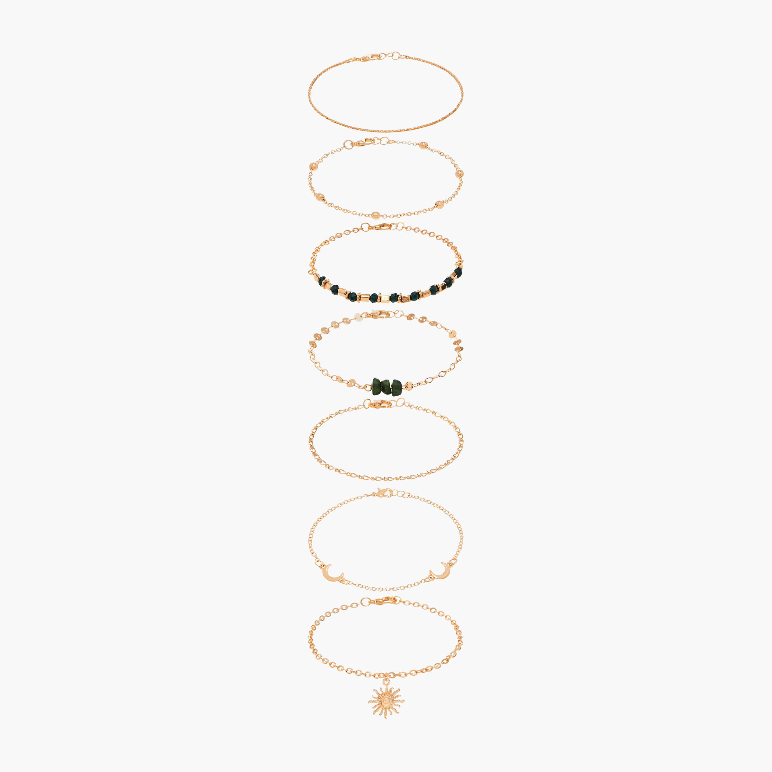 أساور متنوعة بمشابك إغلاق - طقم من 7 قطع-women-watchesandjewellery-jewellery-banglesandbracelets-image-1