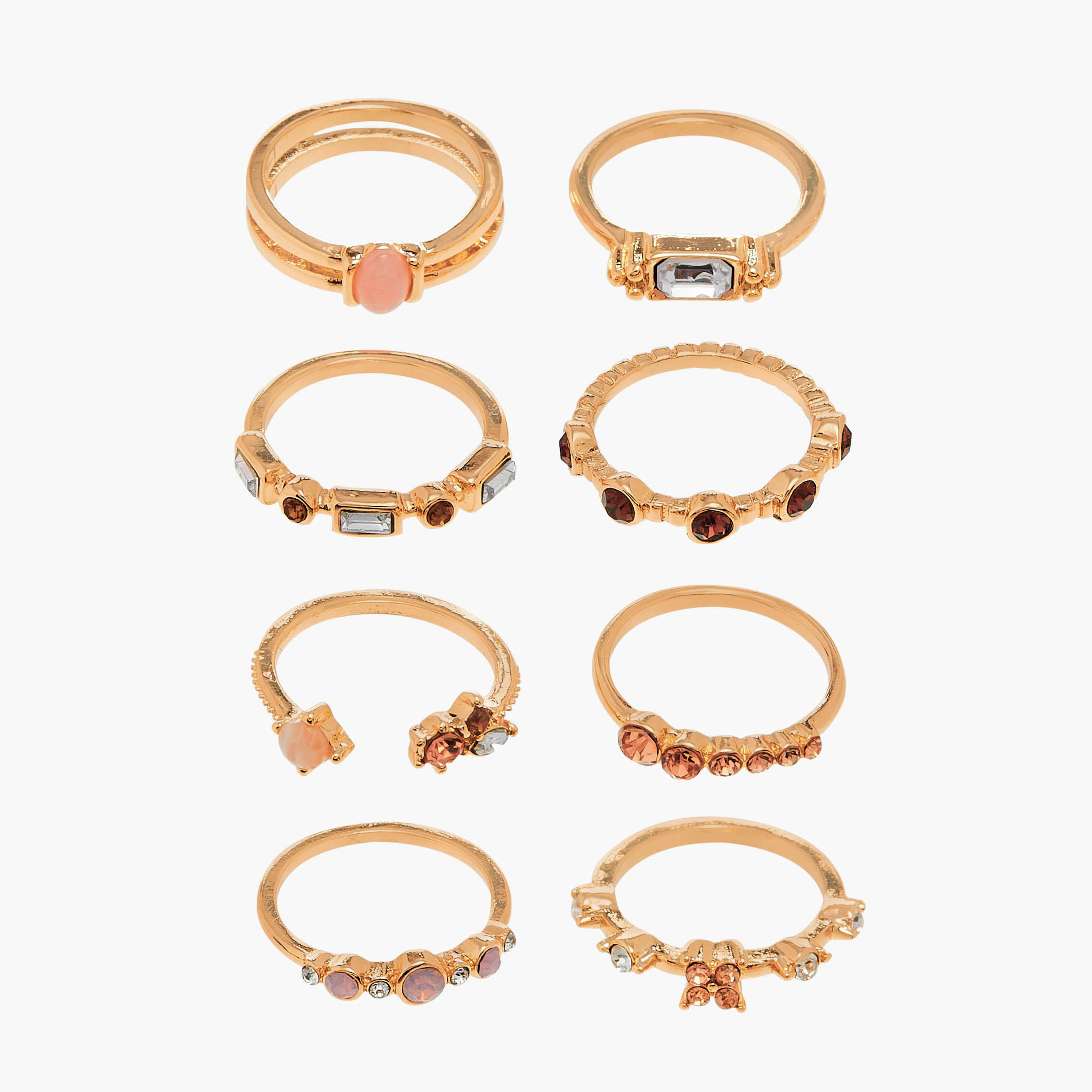 خواتم مزينة - طقم 8 قطع-women-watchesandjewellery-jewellery-rings-image-4