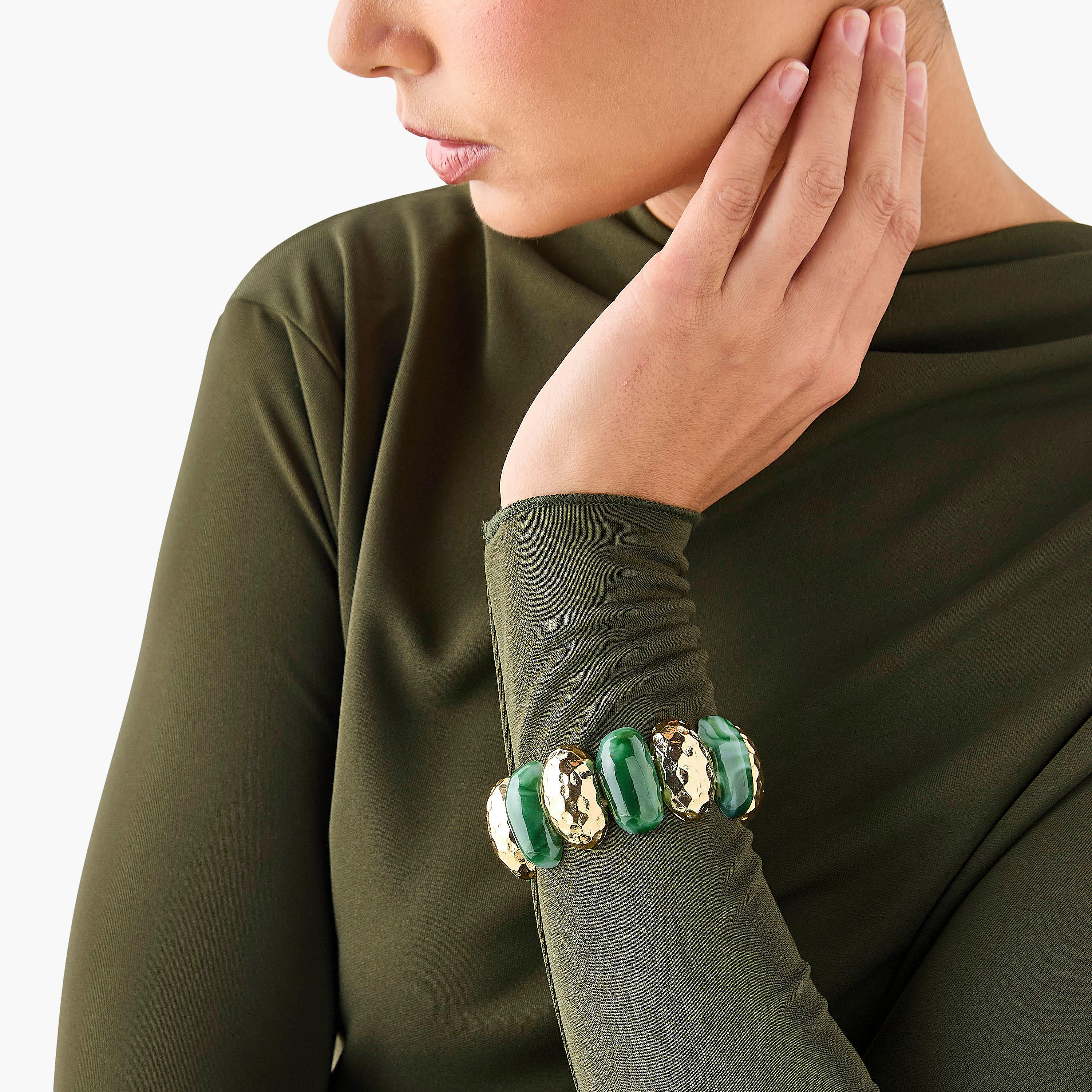 Embellished Elasticated Bracelet-women-watchesandjewellery-jewellery-banglesandbracelets-image-2