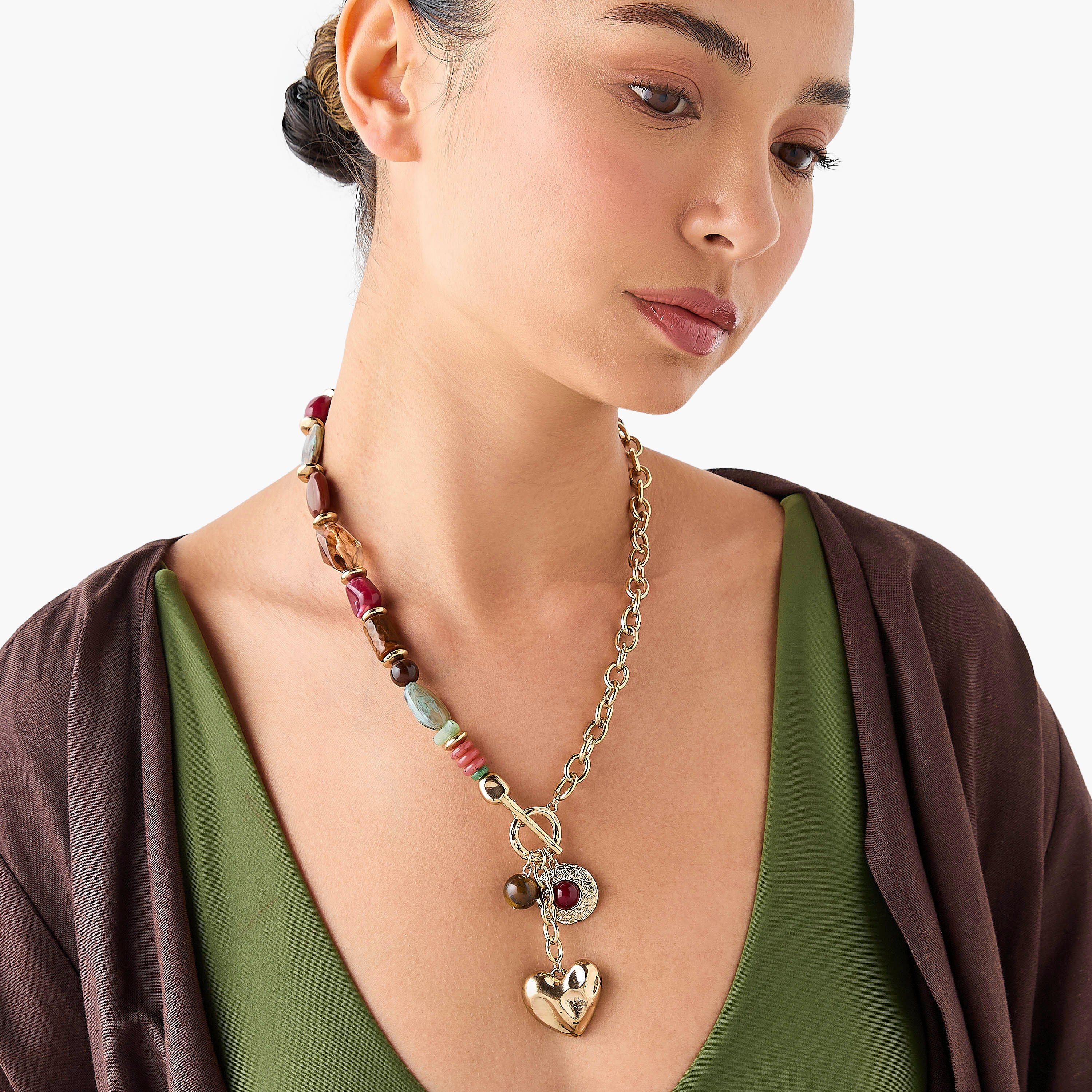 Beaded Pendant Necklace with Lobster Clasp Closure-women-watchesandjewellery-jewellery-necklacesandpendants-image-2