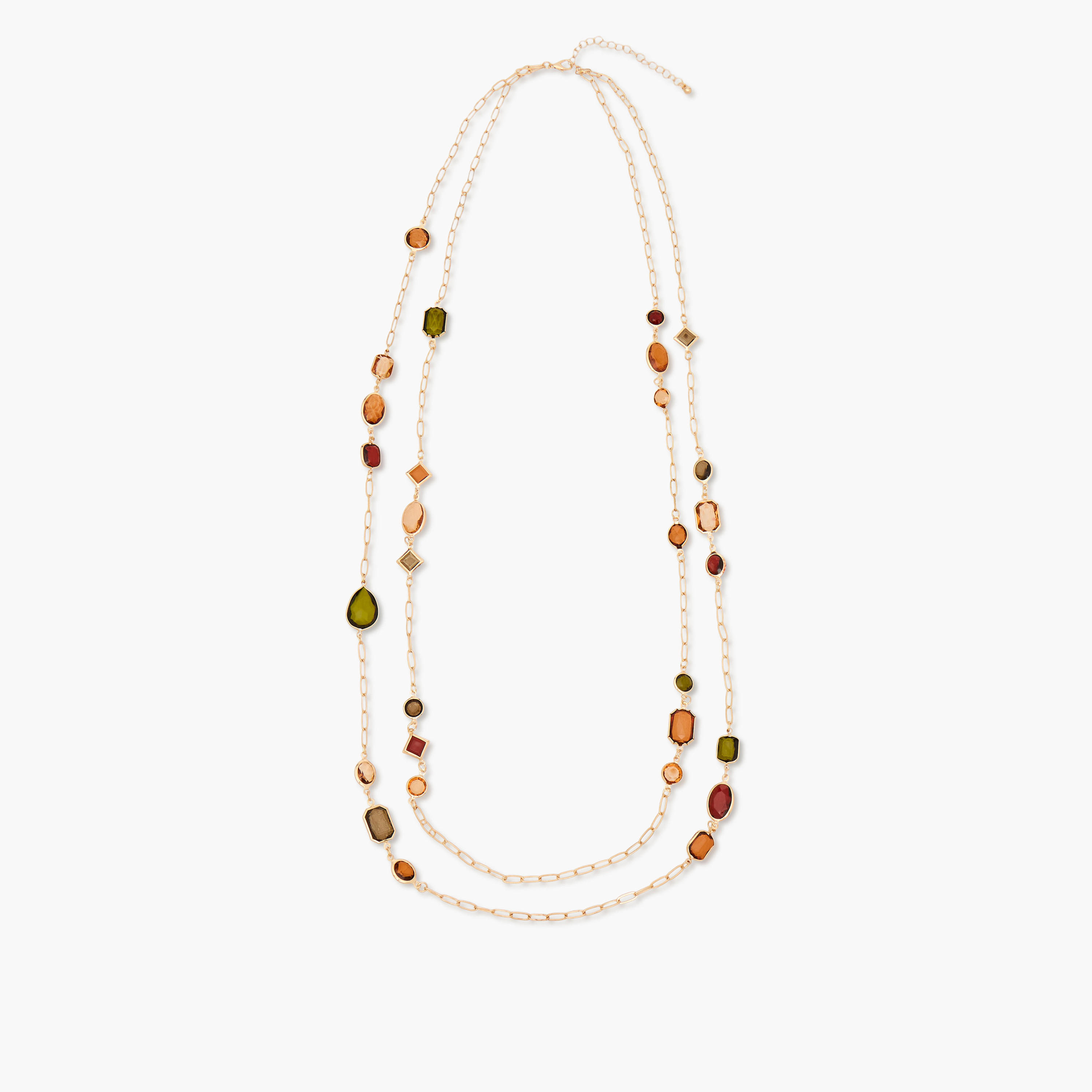 عقد متعدد الطبقات مزين بالأحجار وبمشبك إغلاق-women-watchesandjewellery-jewellery-necklacesandpendants-image-3