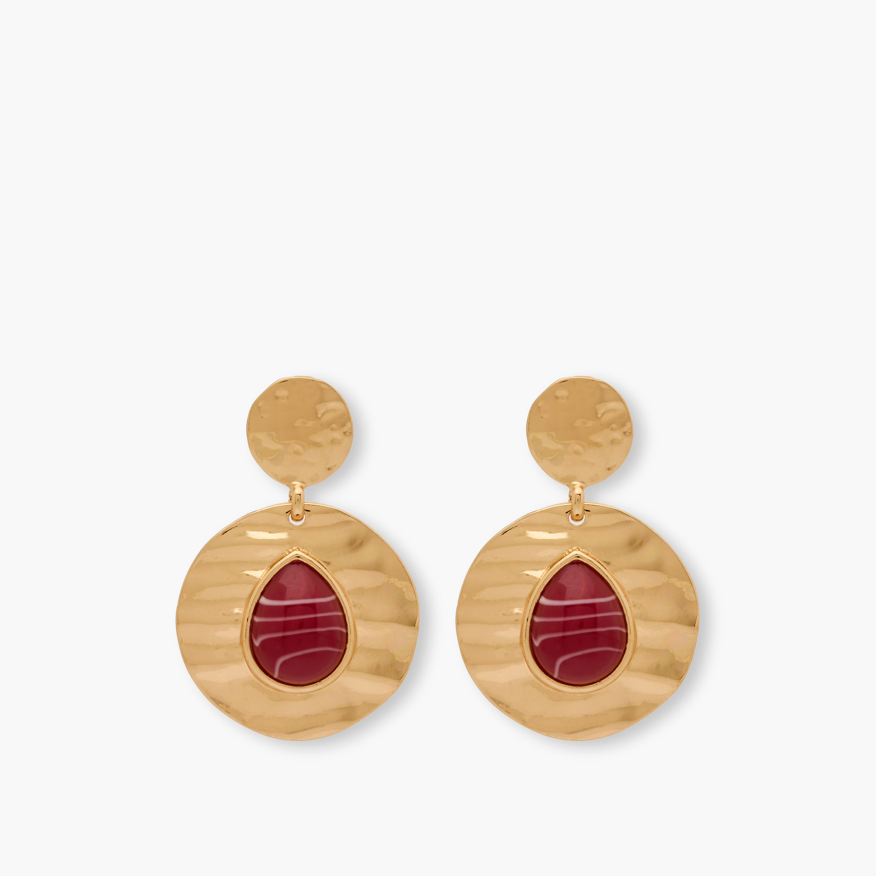 حلق متدلي بتفاصيل ريزين ومكبس إغلاق خلفي-women-watchesandjewellery-jewellery-earrings-image-1
