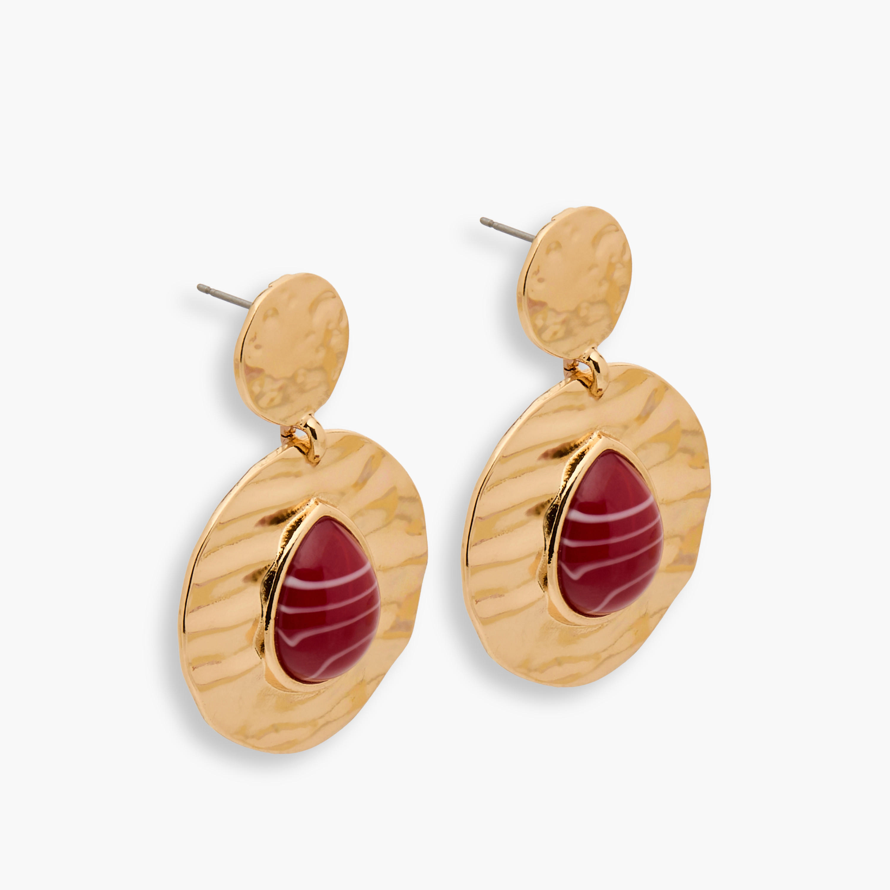 حلق متدلي بتفاصيل ريزين ومكبس إغلاق خلفي-women-watchesandjewellery-jewellery-earrings-image-3