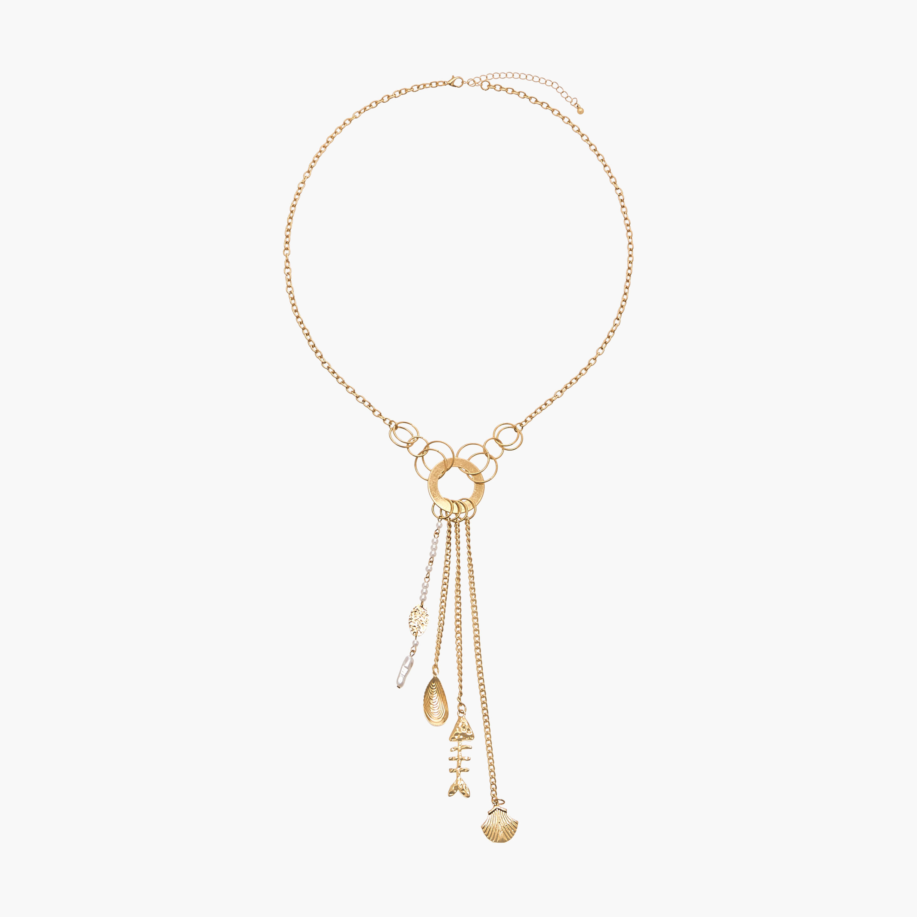Tassled Charm Necklace with Lobster Clasp Closure-women-watchesandjewellery-jewellery-necklacesandpendants-image-1