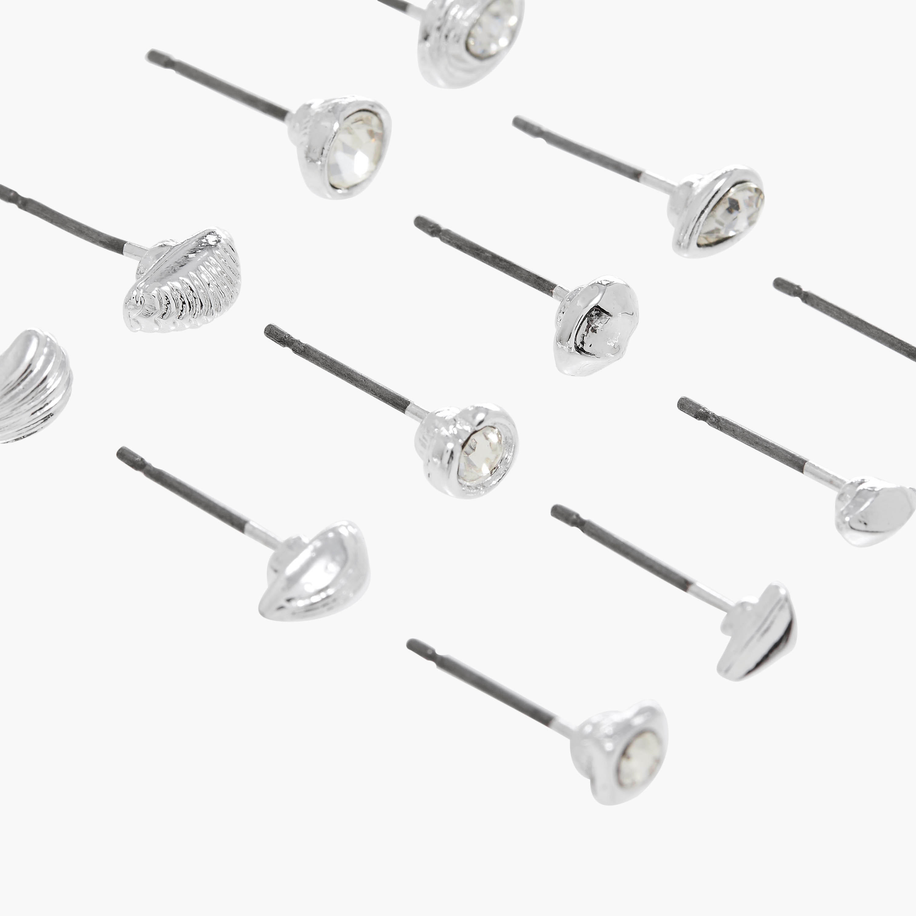 حلقان متنوعة بمكبس إغلاق خلفي - طقم من 15 زوج-women-watchesandjewellery-jewellery-earrings-image-4