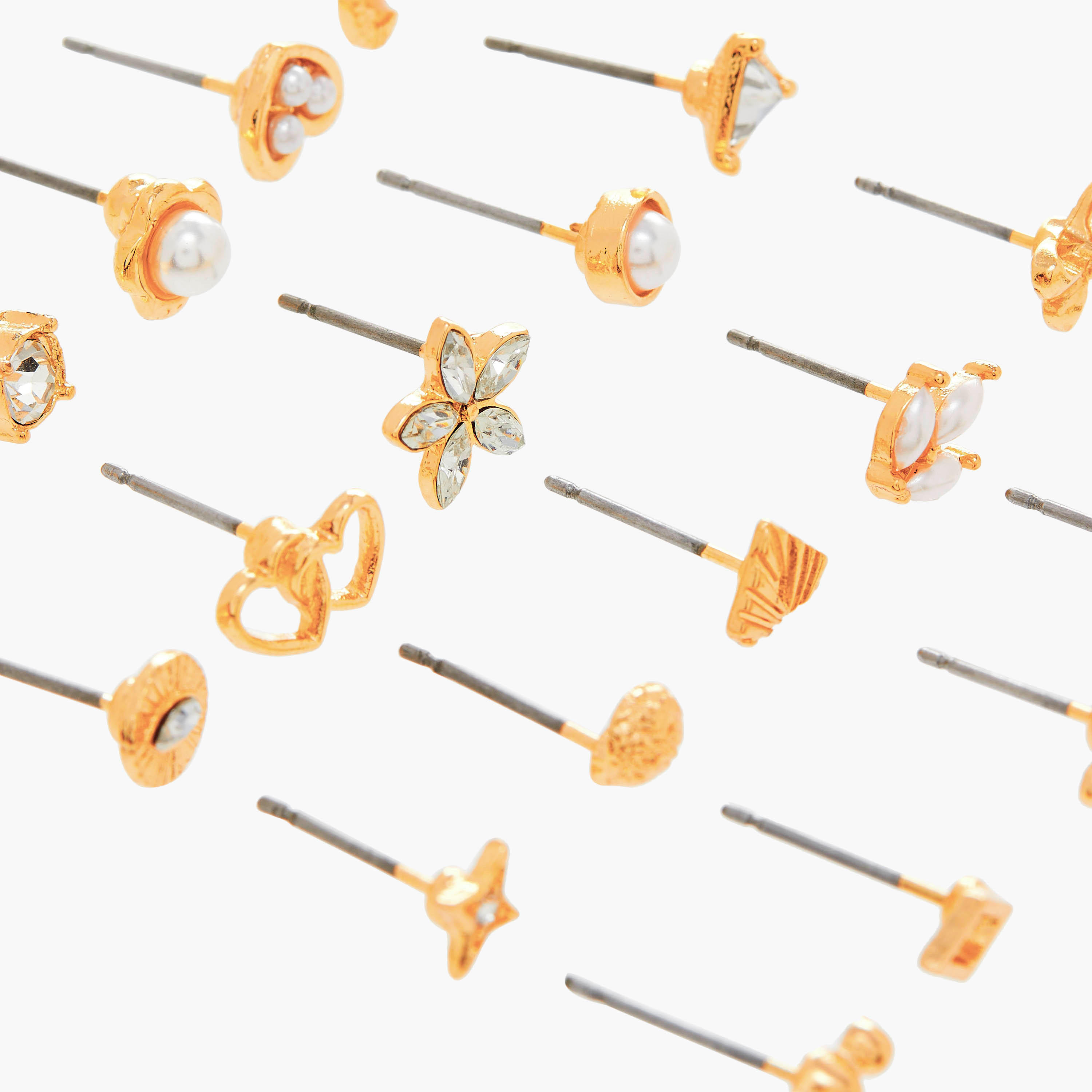 حلقان متنوعة بمكبس إغلاق خلفي - طقم من 20 زوج-women-watchesandjewellery-jewellery-earrings-image-4