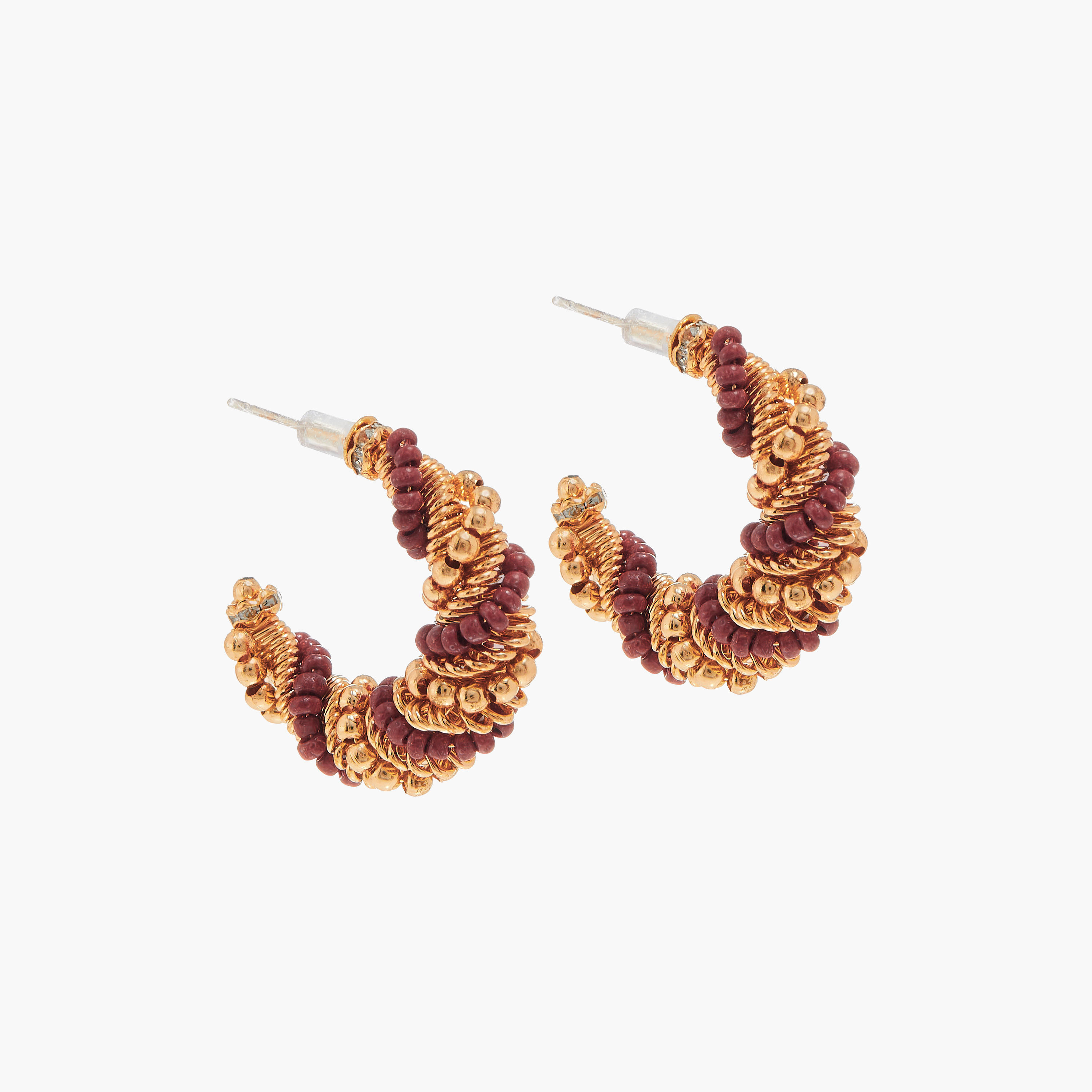 حلقان نصف طوق متنوعة بمكبس إغلاق خلفي - طقم من زوجين-women-watchesandjewellery-jewellery-earrings-image-3