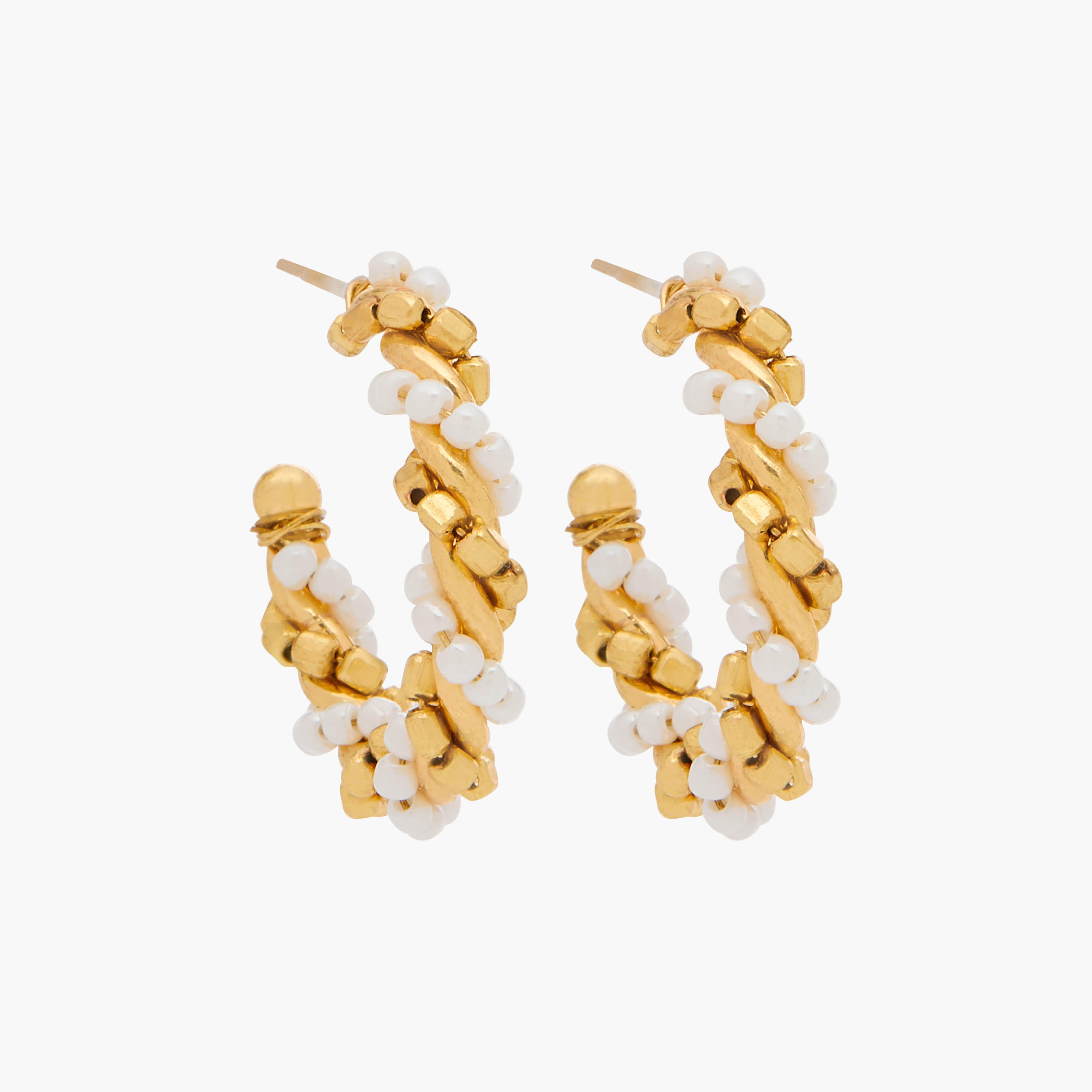 حلقان طوق مزيّنة بمكبس إغلاق خلفي - طقم من قطعتين-women-watchesandjewellery-jewellery-earrings-image-4