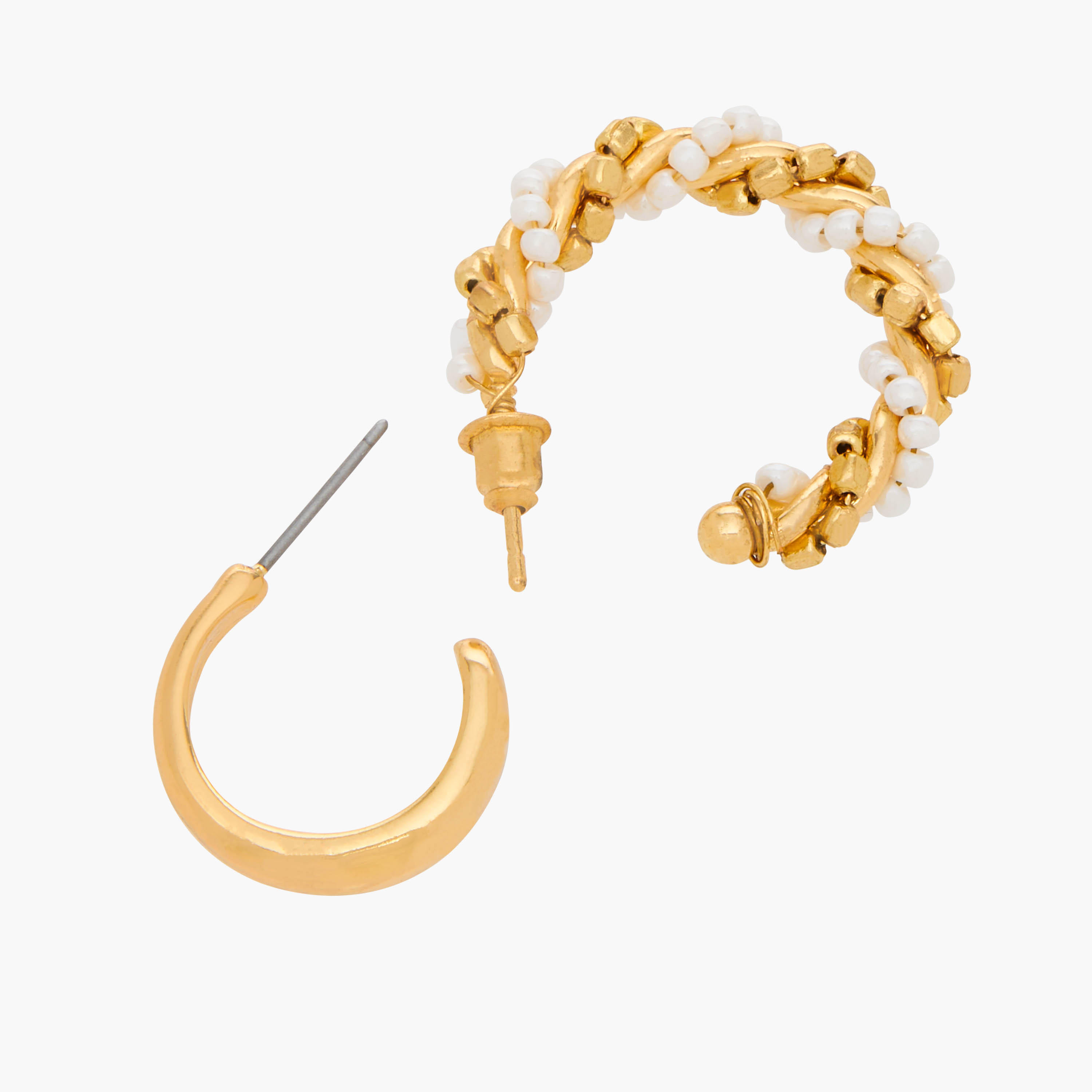 حلقان طوق مزيّنة بمكبس إغلاق خلفي - طقم من قطعتين-women-watchesandjewellery-jewellery-earrings-image-7
