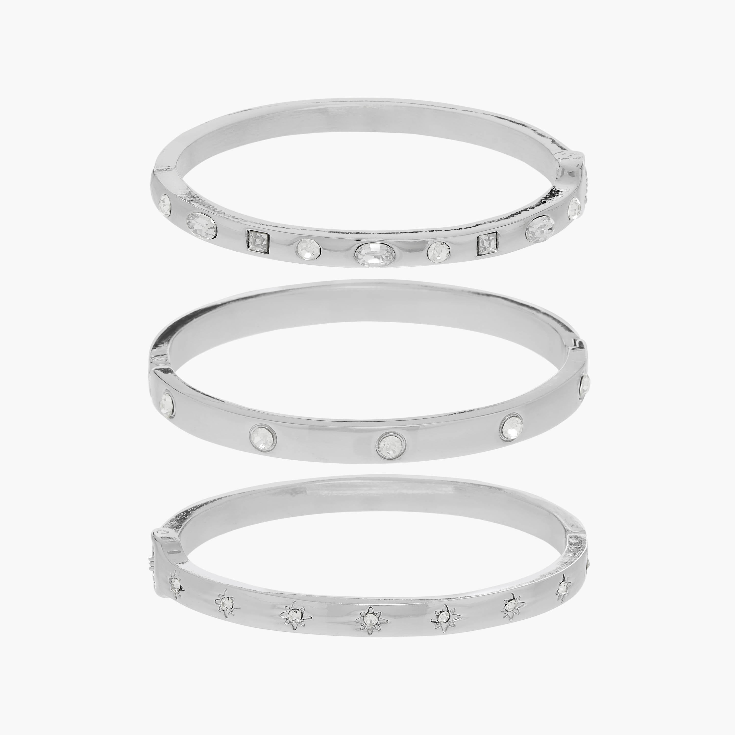 أساور مزينة - طقم 3 قطع-women-watchesandjewellery-jewellery-banglesandbracelets-image-1