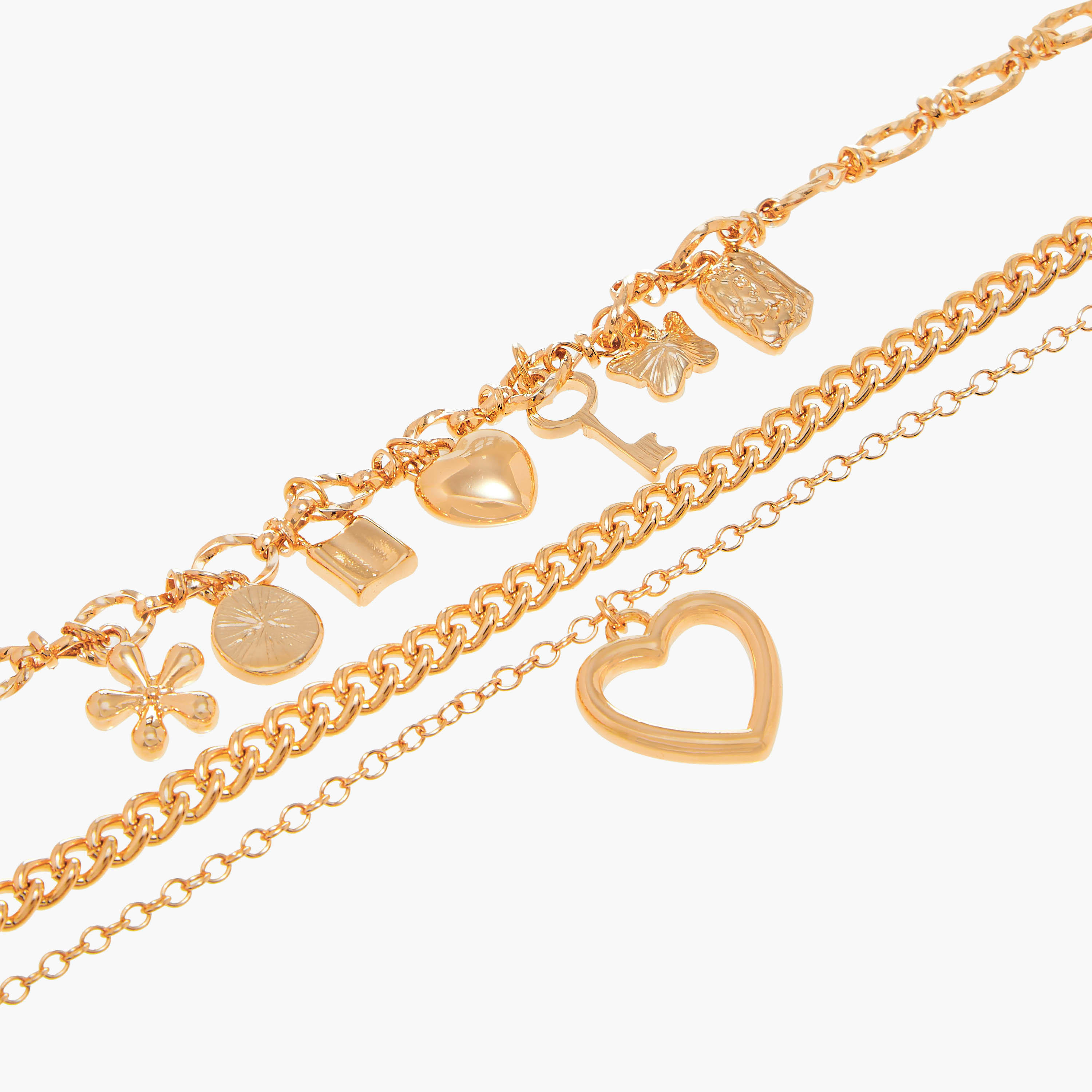 أساور متنوعة بمشبك إغلاق - طقم من 3 قطع-women-watchesandjewellery-jewellery-banglesandbracelets-image-10