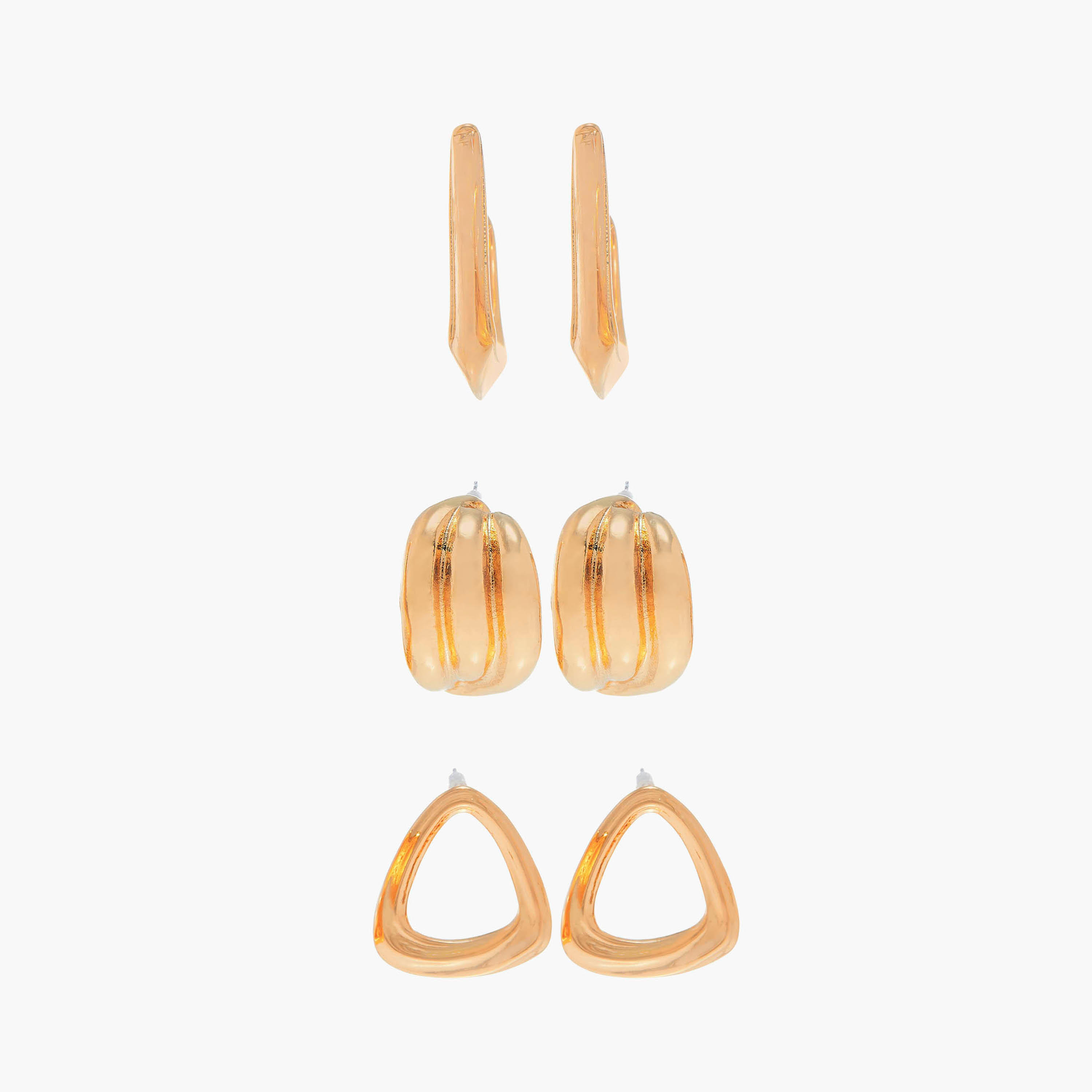 حلقان متنوعة بمكبس إغلاق خلفي - طقم من 3 أزواج-women-watchesandjewellery-jewellery-earrings-image-7