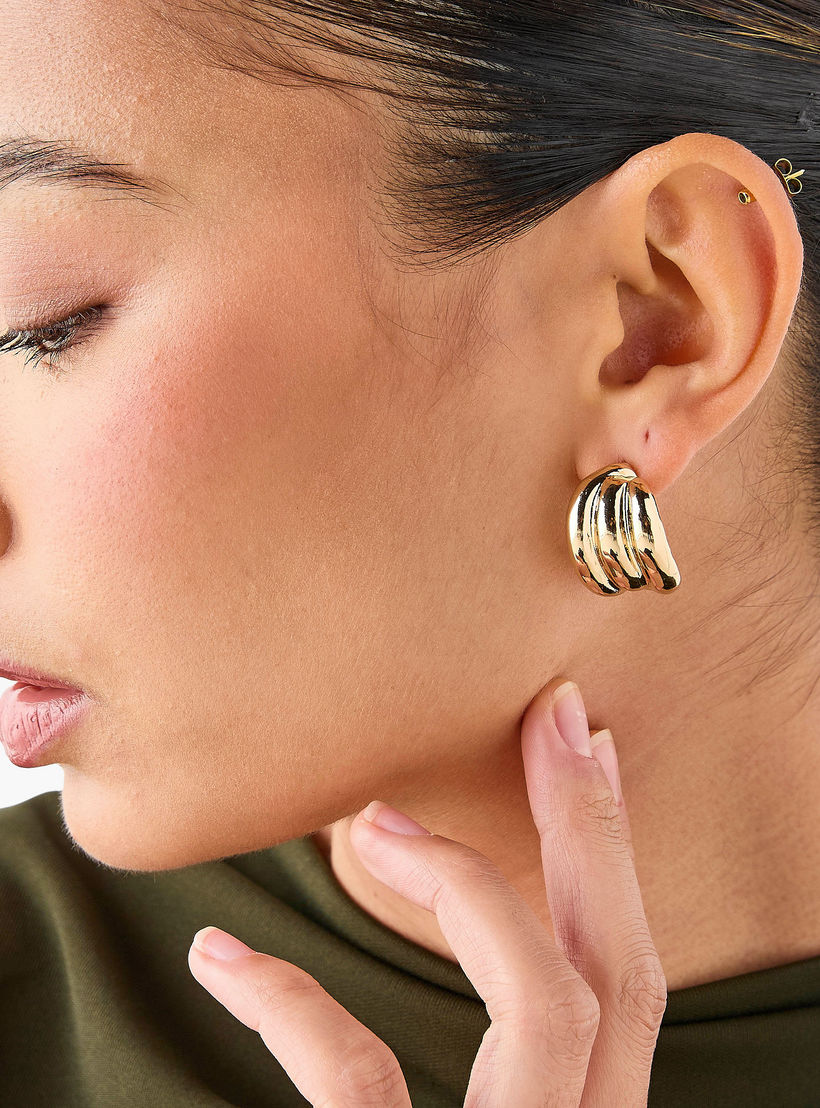 حلقان متنوعة بمكبس إغلاق خلفي - طقم من 3 أزواج-women-watchesandjewellery-jewellery-earrings-image-6