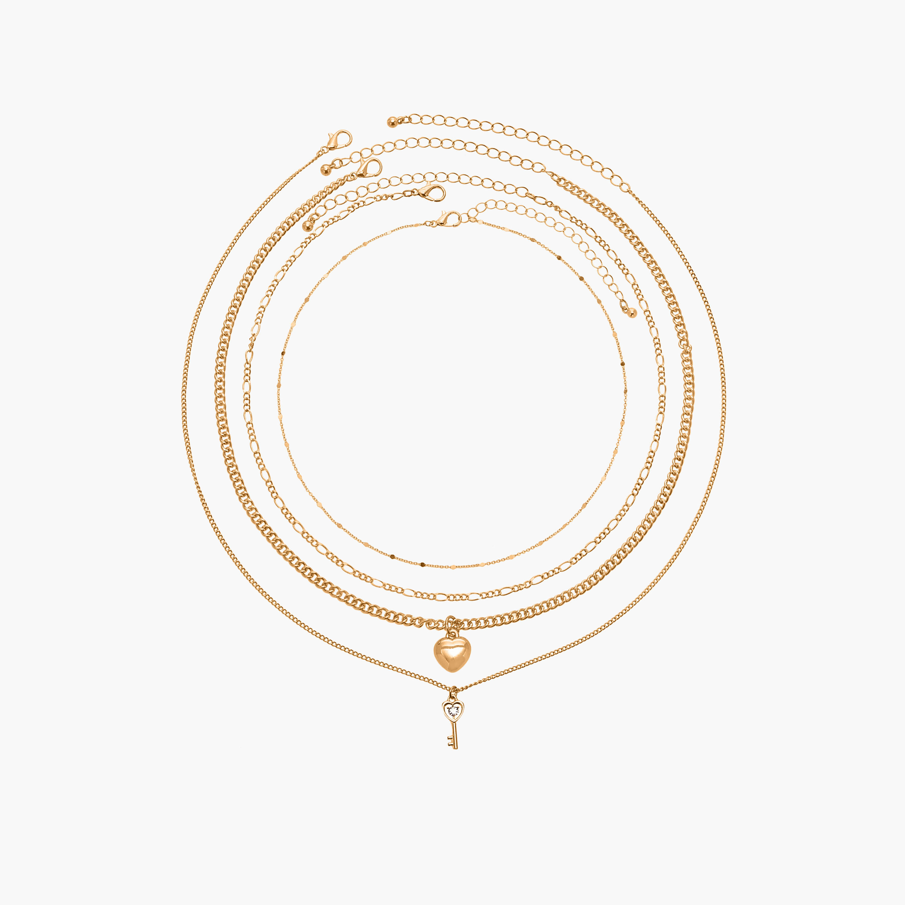 أعقاد متنوعة بمشبك إغلاق - طقم من 4 قطع-women-watchesandjewellery-jewellery-necklacesandpendants-image-1