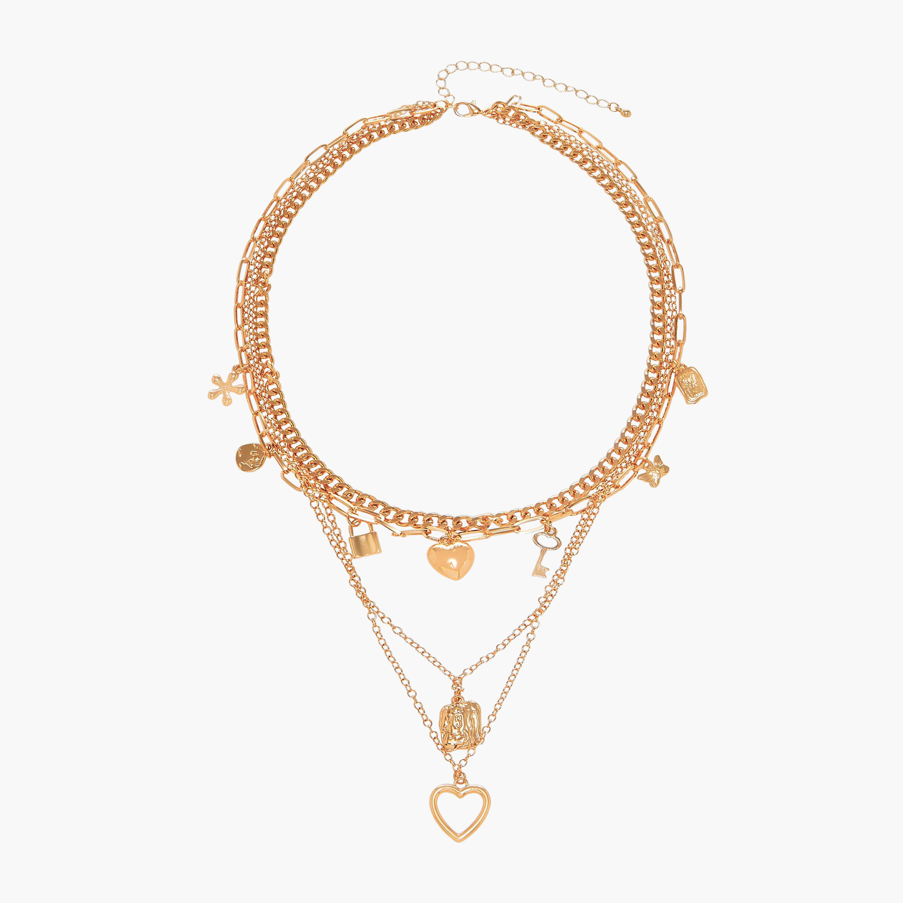 Layered Pendant Necklace with Lobster Clasp Closure-women-watchesandjewellery-jewellery-necklacesandpendants-image-1