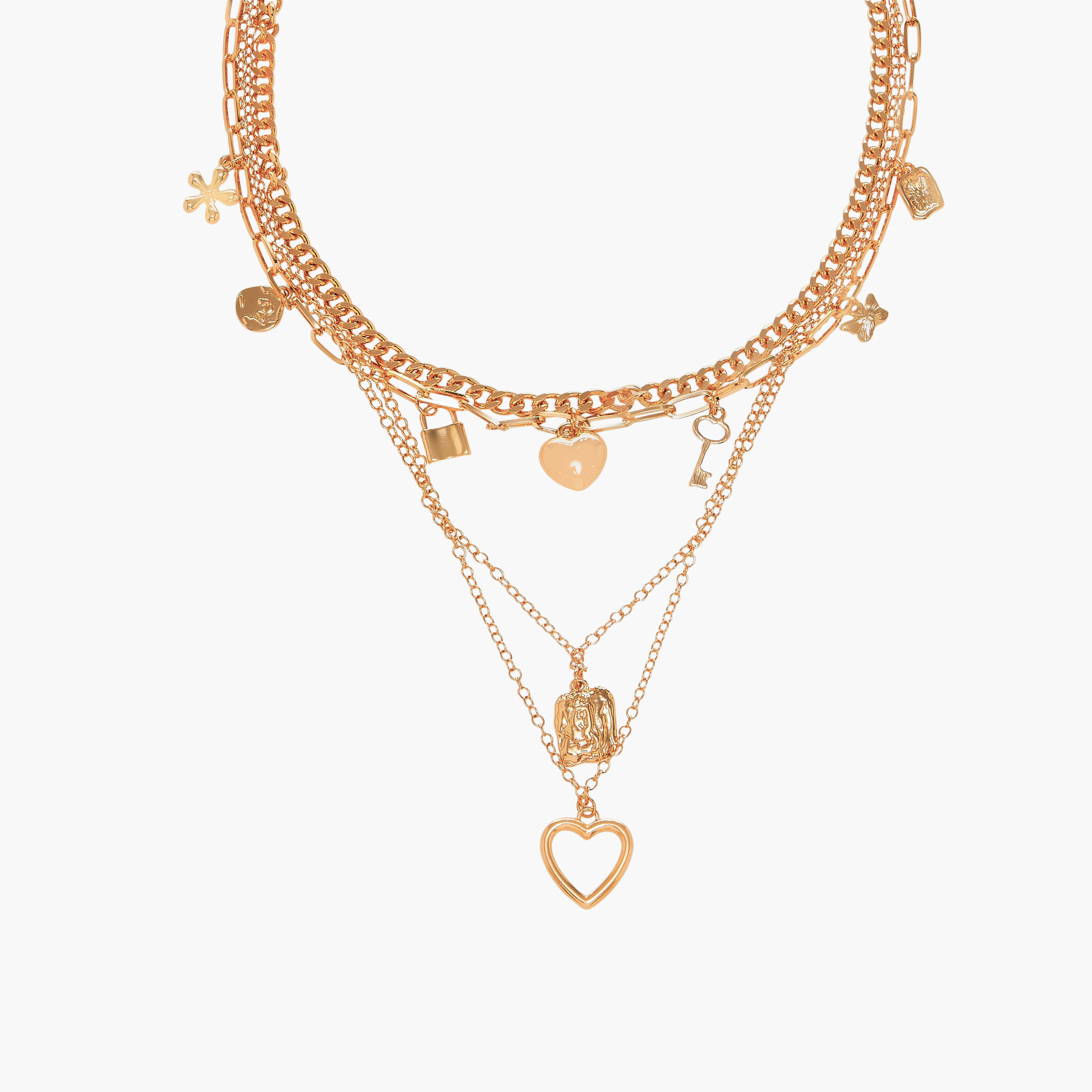 Layered Pendant Necklace with Lobster Clasp Closure-women-watchesandjewellery-jewellery-necklacesandpendants-image-3