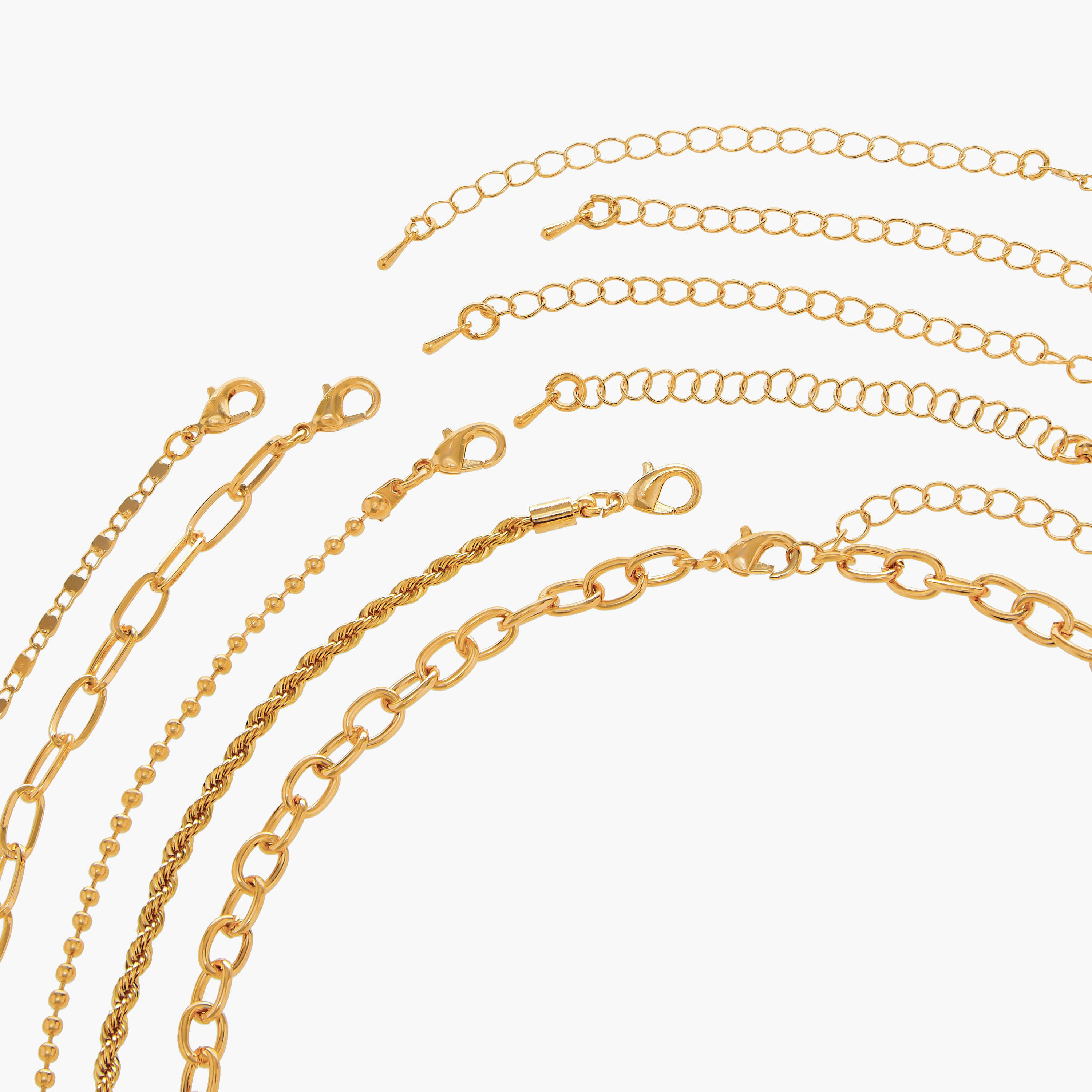 عقد سلسلة ميتاليك بمشبك إغلاق - طقم من 5 قطع-women-watchesandjewellery-jewellery-necklacesandpendants-image-10