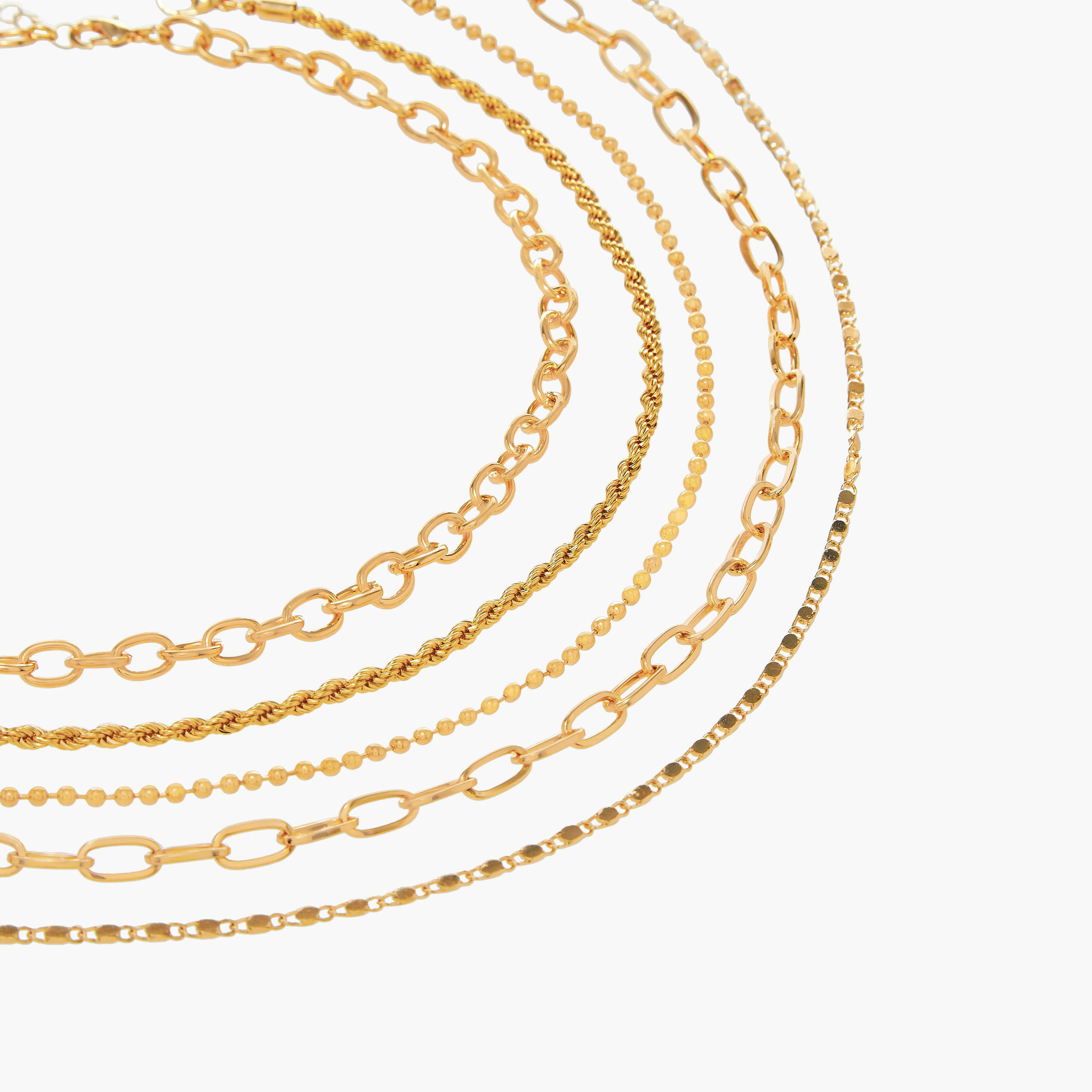عقد سلسلة ميتاليك بمشبك إغلاق - طقم من 5 قطع-women-watchesandjewellery-jewellery-necklacesandpendants-image-8