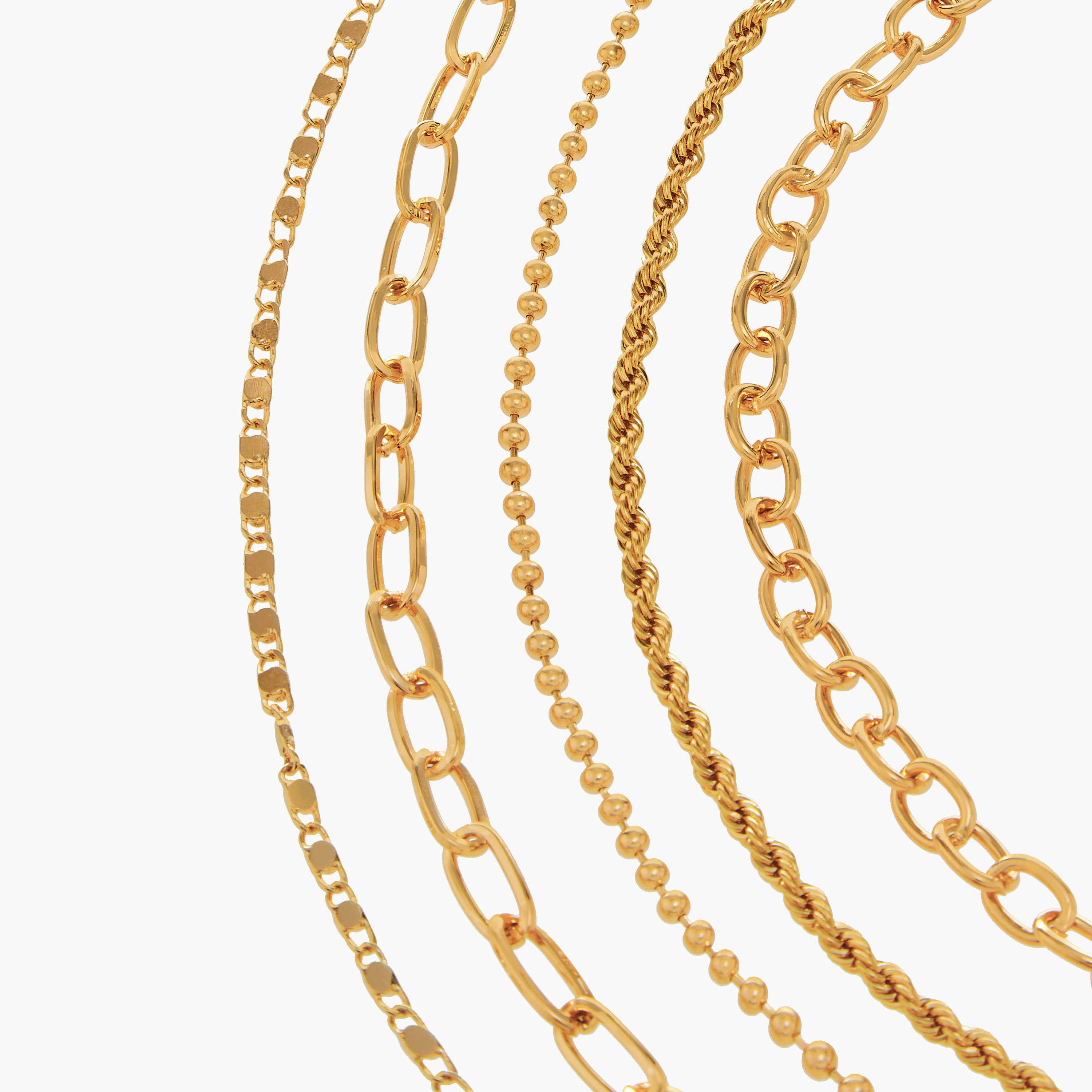 عقد سلسلة ميتاليك بمشبك إغلاق - طقم من 5 قطع-women-watchesandjewellery-jewellery-necklacesandpendants-image-9