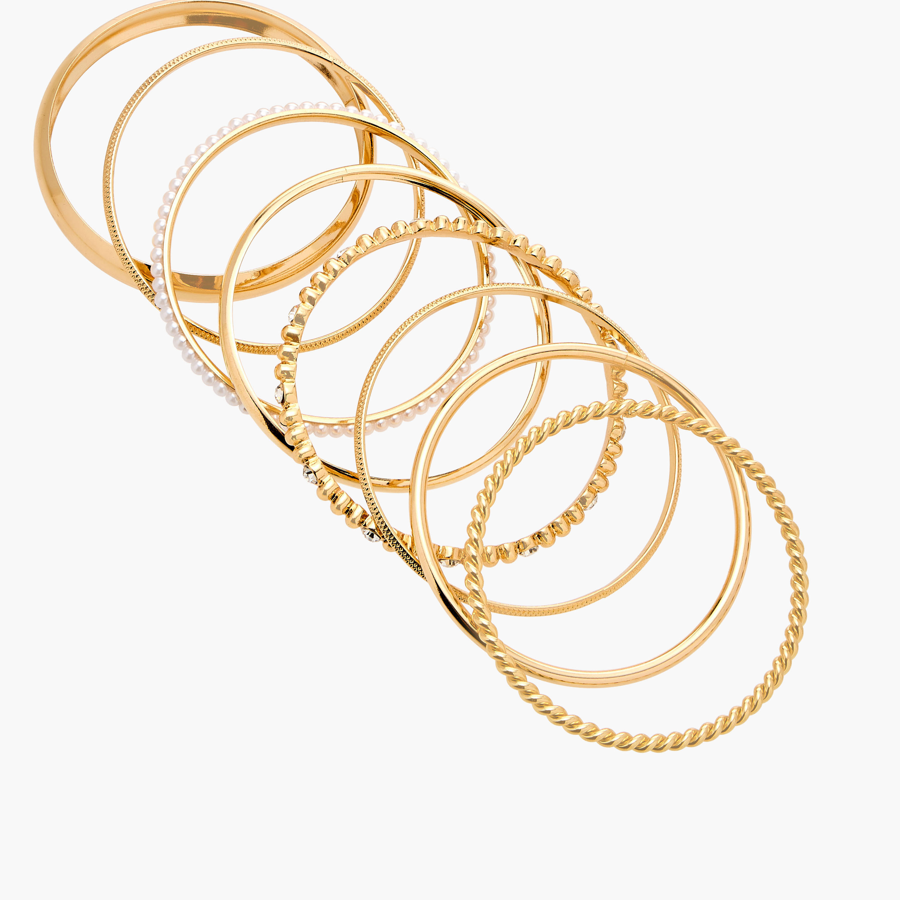 أساور ميتاليك متنوعة - طقم من 8 قطع-women-watchesandjewellery-jewellery-banglesandbracelets-image-19
