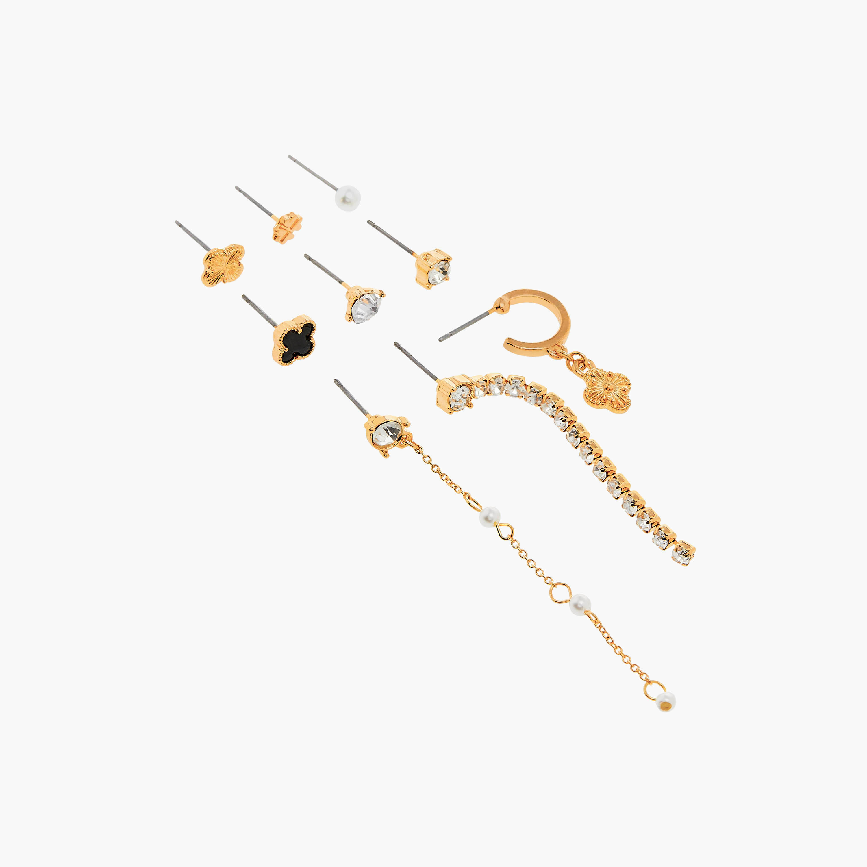 حلقان متنوعة بمكبس إغلاق خلفي - طقم من 9 أزواج-women-watchesandjewellery-jewellery-earrings-image-3