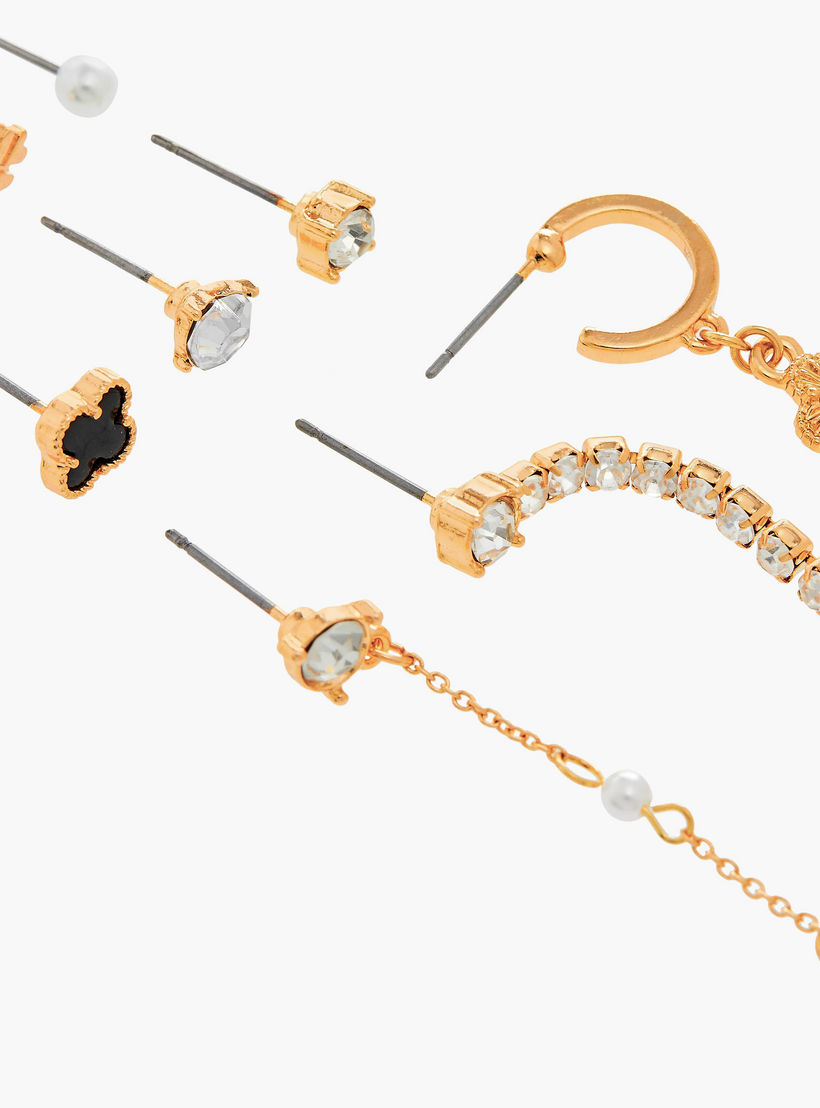 حلقان متنوعة بمكبس إغلاق خلفي - طقم من 9 أزواج-women-watchesandjewellery-jewellery-earrings-image-2