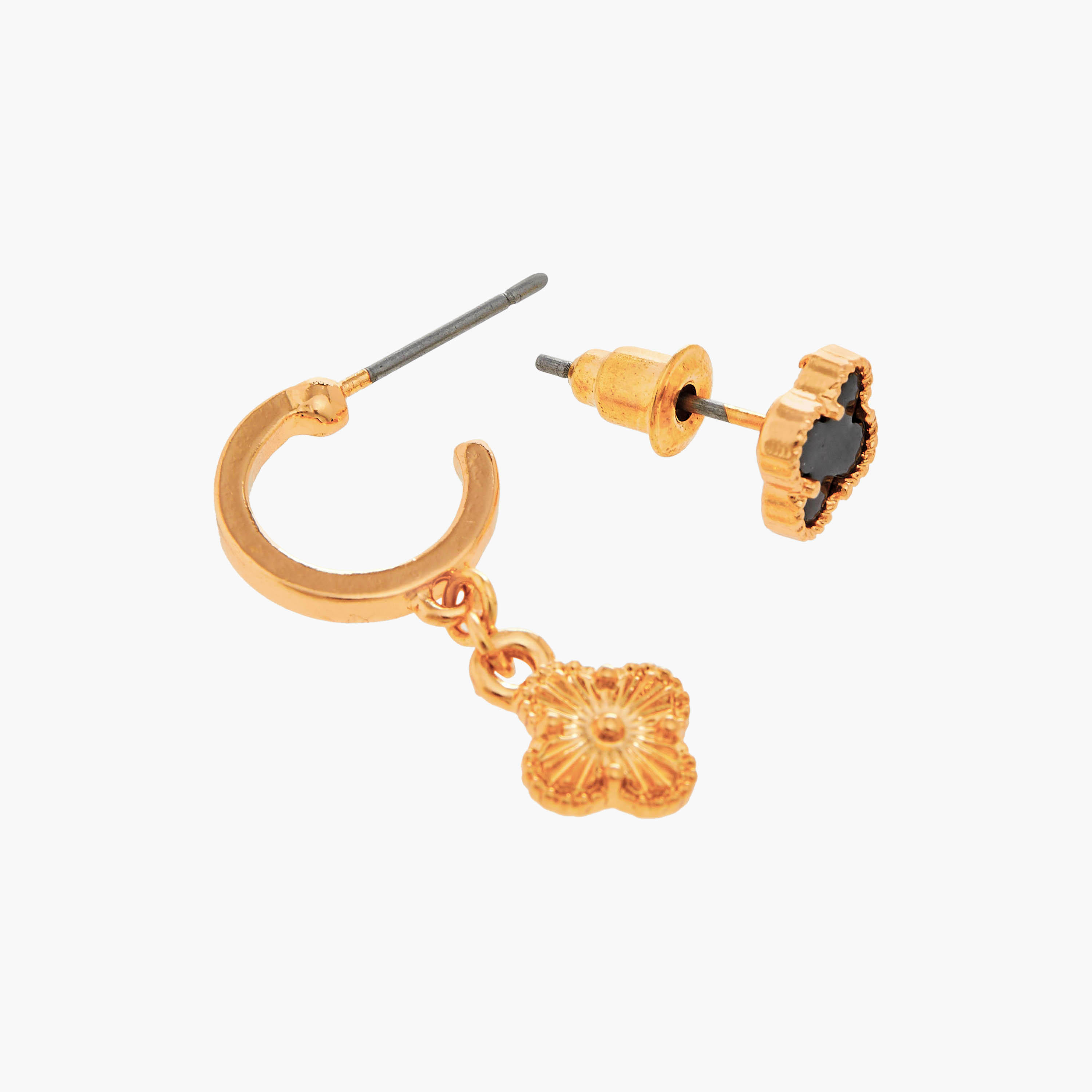 حلقان متنوعة بمكبس إغلاق خلفي - طقم من 9 أزواج-women-watchesandjewellery-jewellery-earrings-image-1