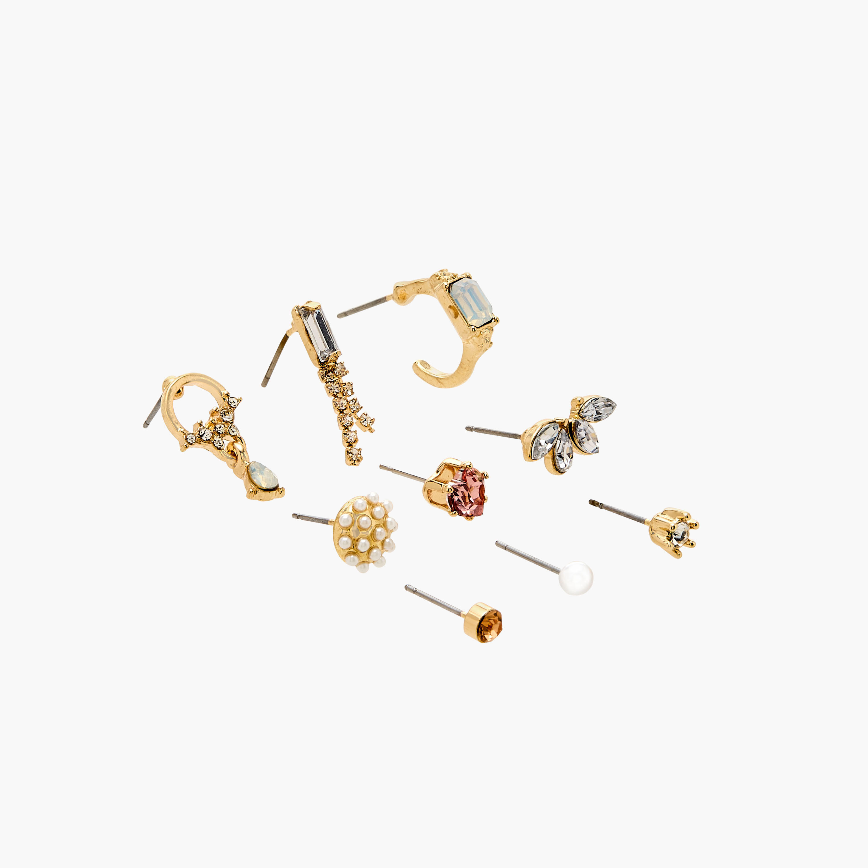Set of 9 - Assorted Metallic Earrings with Pushback Closure-women-watchesandjewellery-jewellery-earrings-image-3