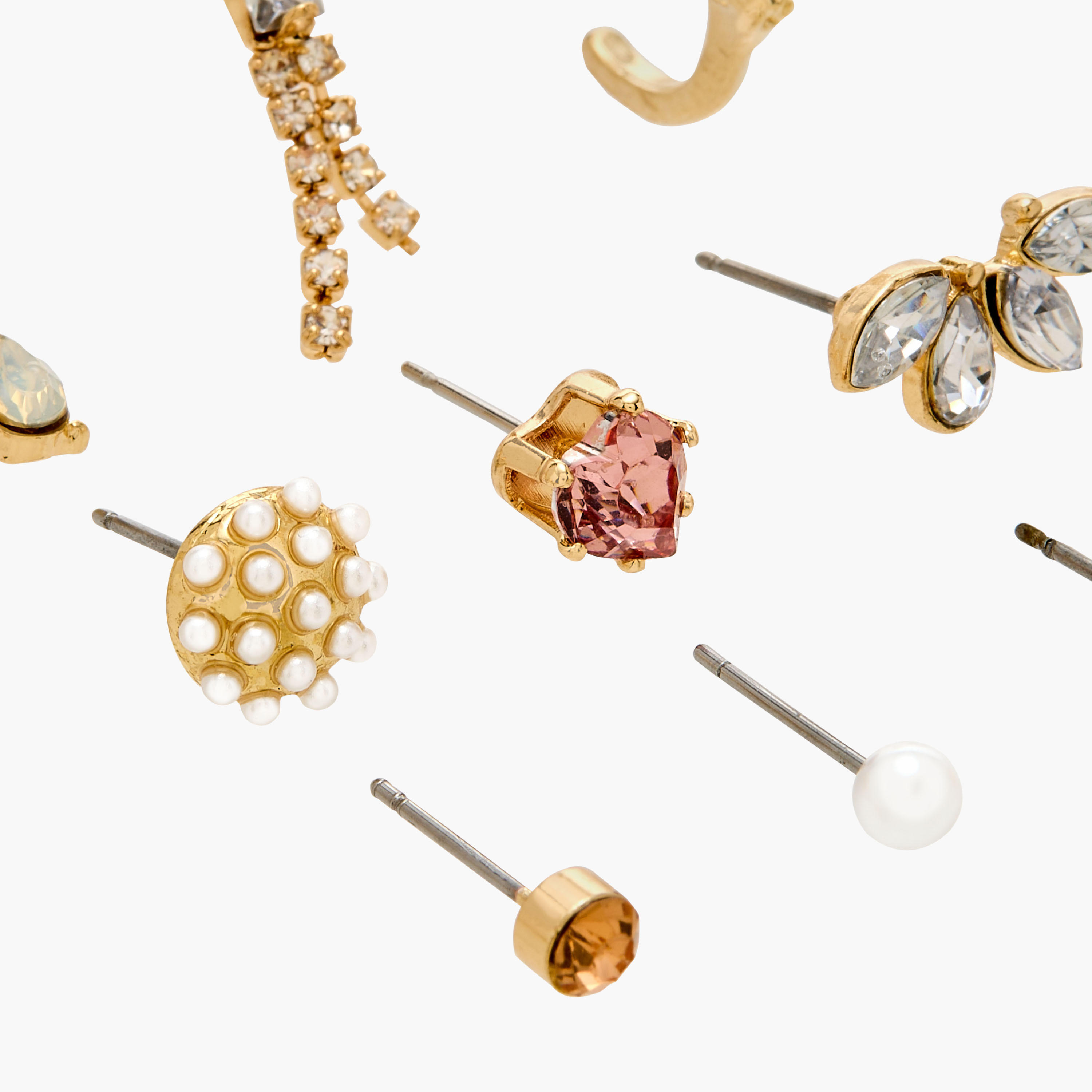 Set of 9 - Assorted Metallic Earrings with Pushback Closure-women-watchesandjewellery-jewellery-earrings-image-4