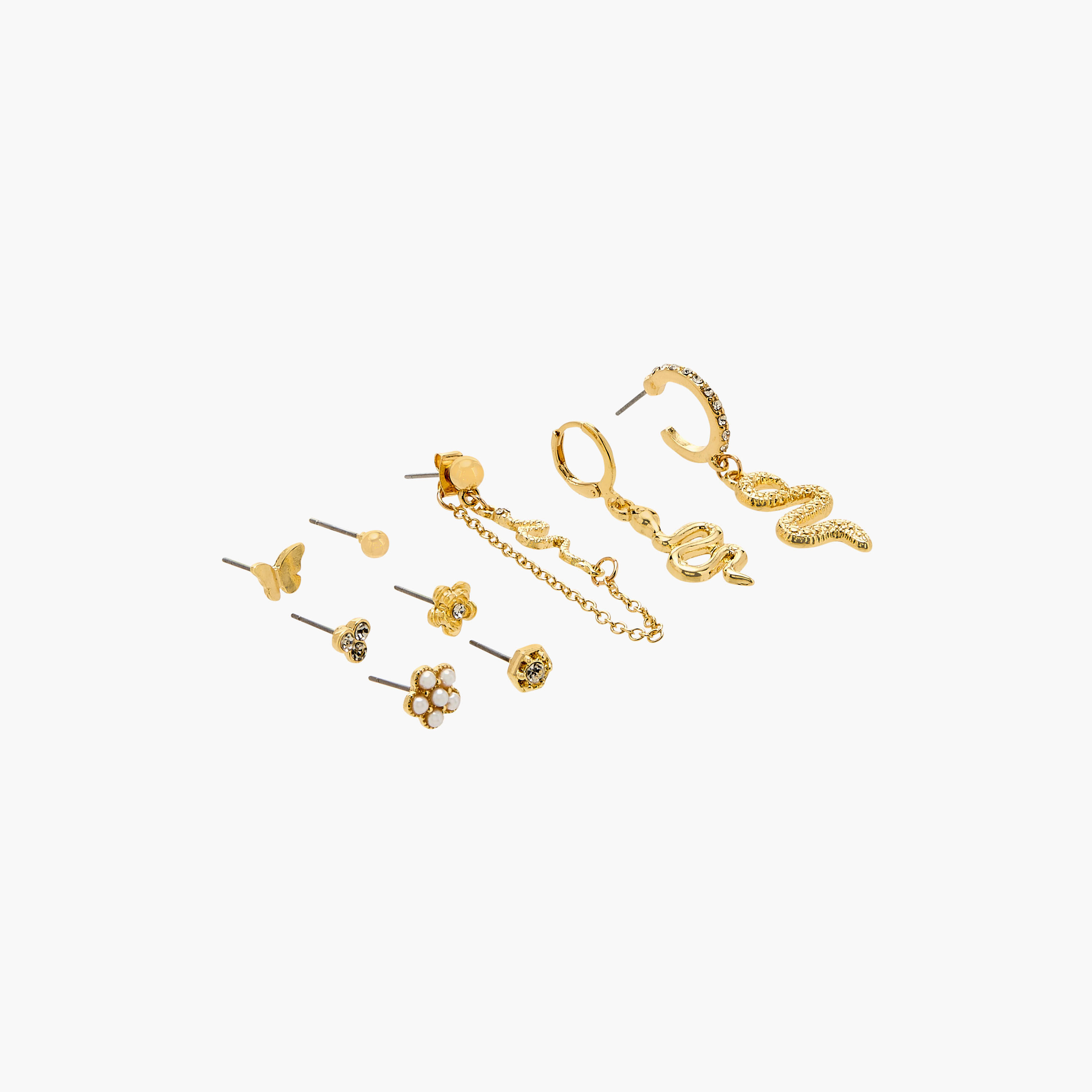 حلقان ميتاليك متنوعة - طقم 9 أزواج-women-watchesandjewellery-jewellery-earrings-image-3