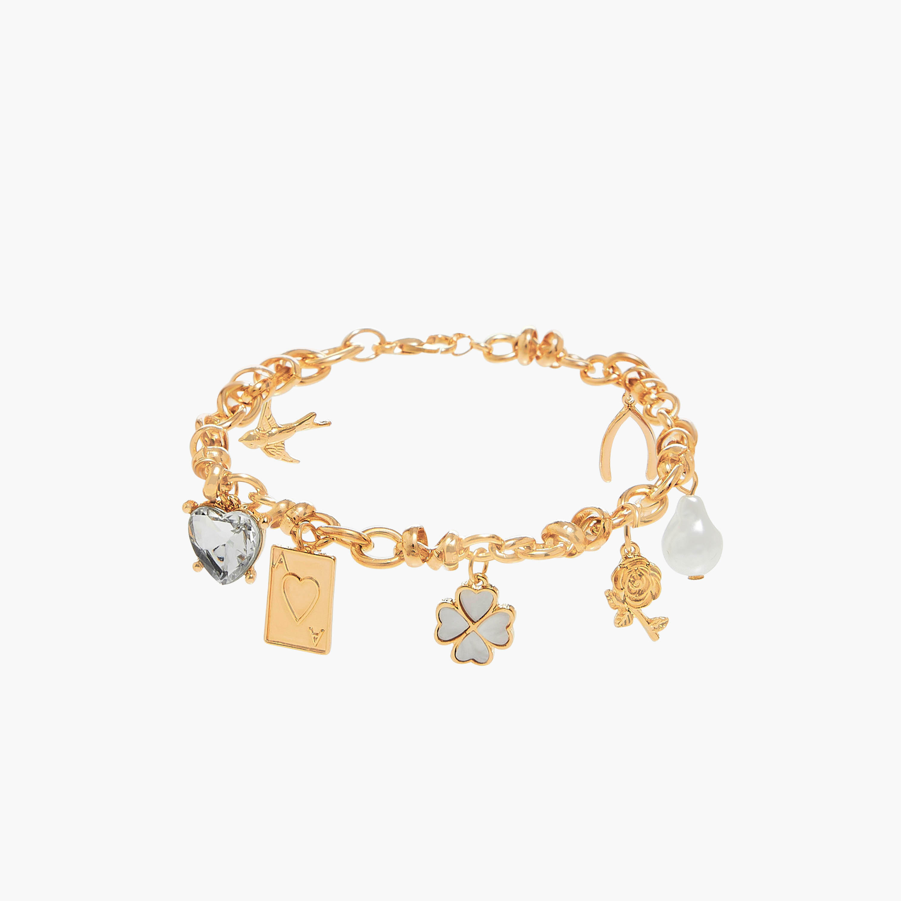 Charm Accent Chain Bracelet with Lobster Clasp Closure-women-watchesandjewellery-jewellery-banglesandbracelets-image-1