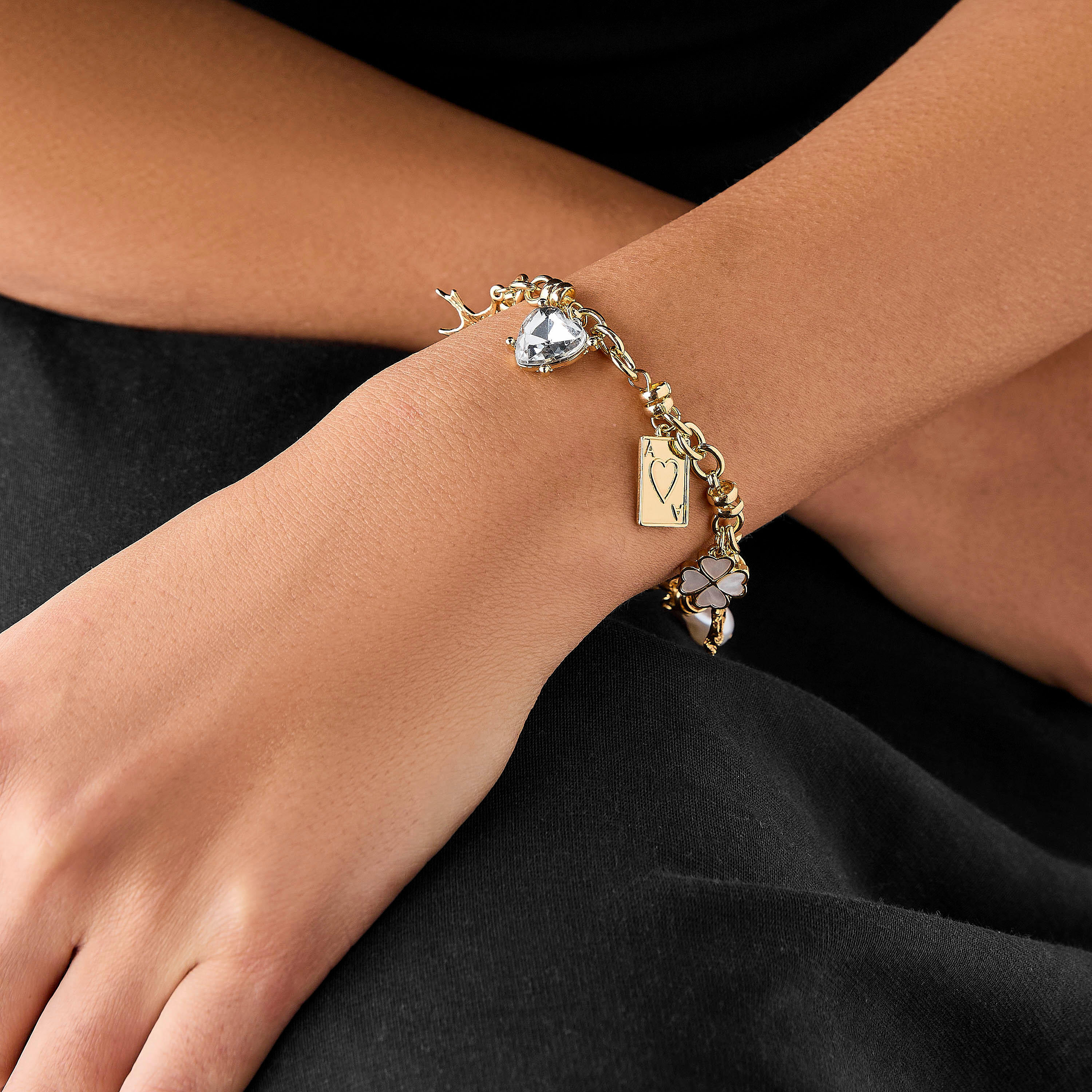 Charm Accent Chain Bracelet with Lobster Clasp Closure-women-watchesandjewellery-jewellery-banglesandbracelets-image-2