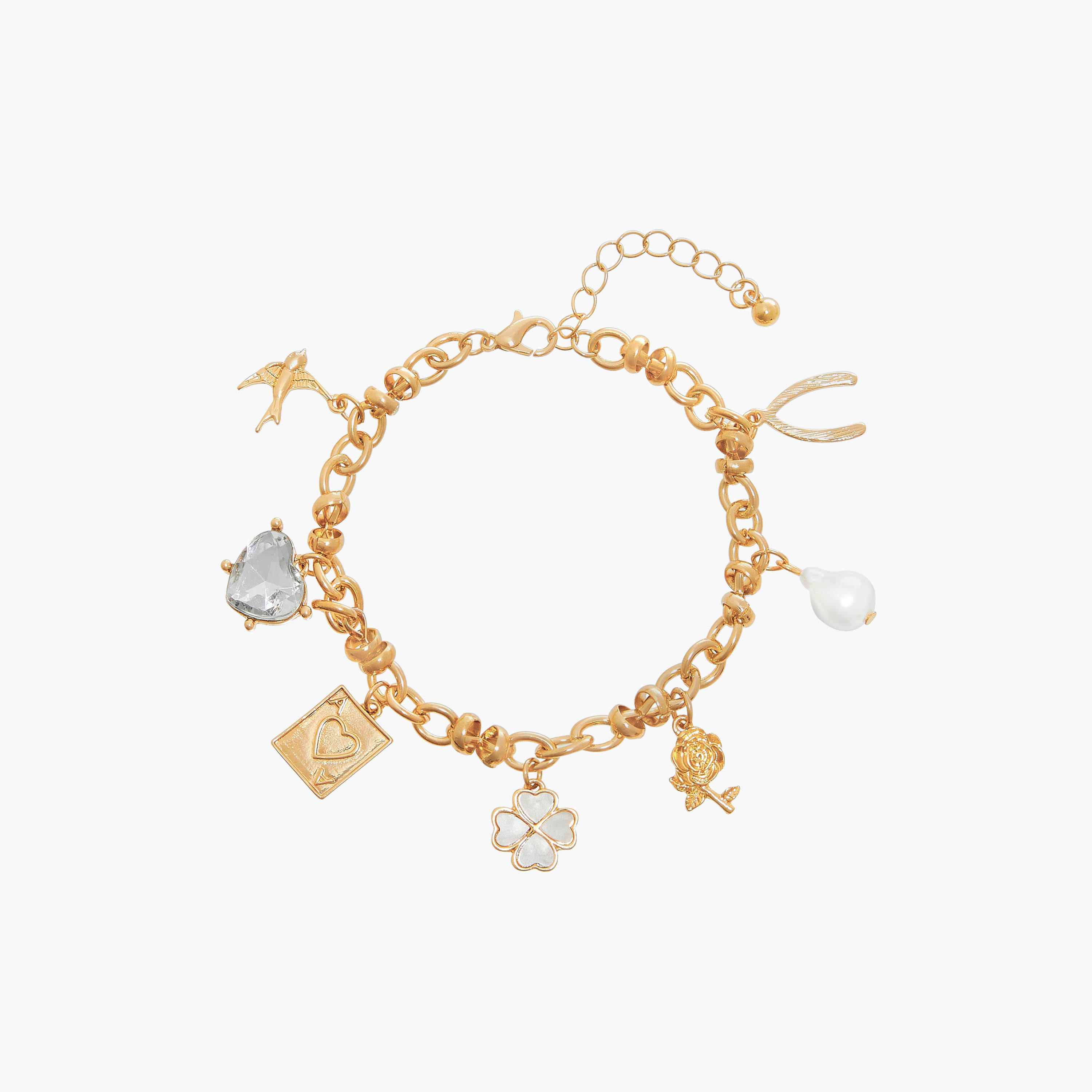 Charm Accent Chain Bracelet with Lobster Clasp Closure-women-watchesandjewellery-jewellery-banglesandbracelets-image-3