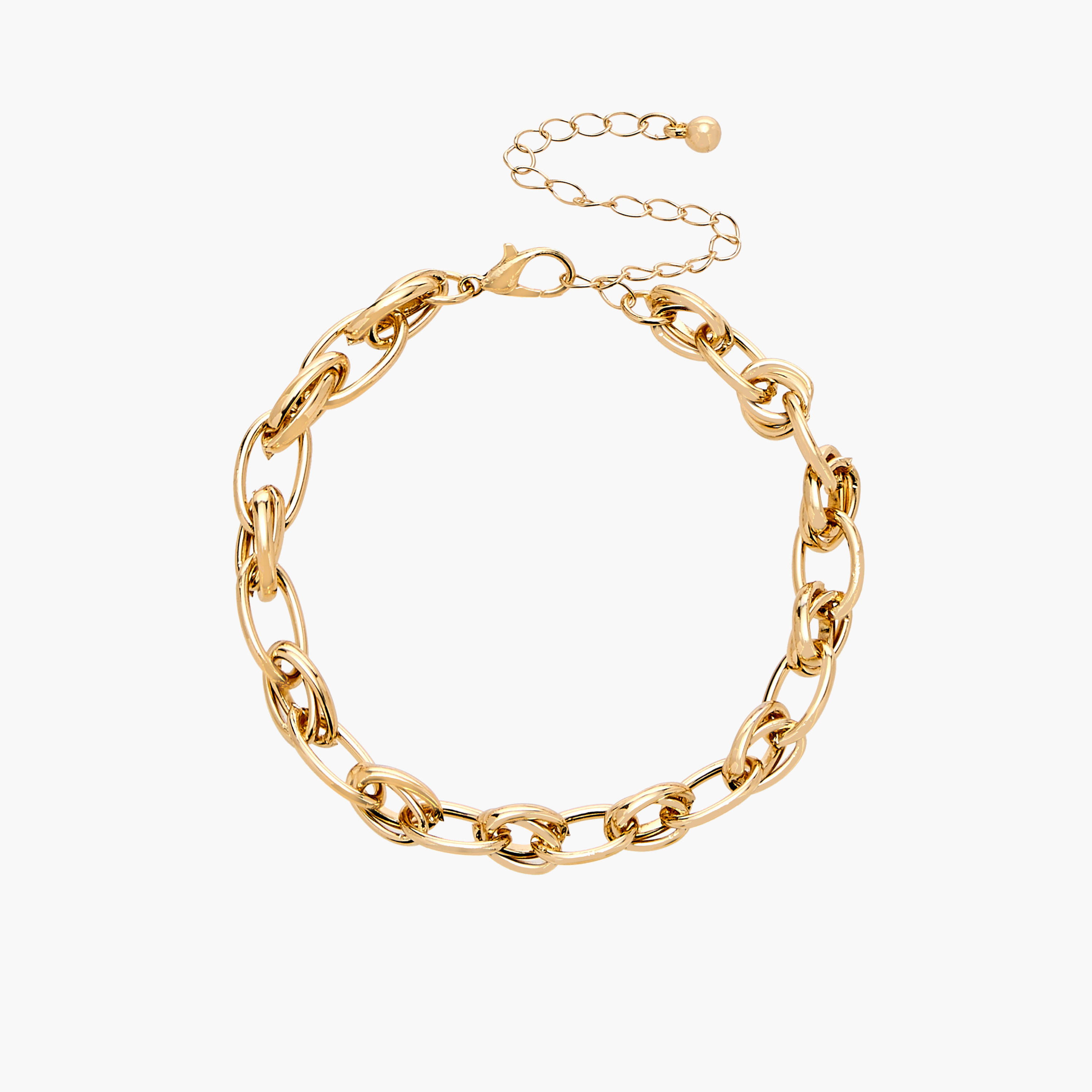 Metallic Link Bracelet with Lobster Clasp Closure-women-watchesandjewellery-jewellery-banglesandbracelets-image-1