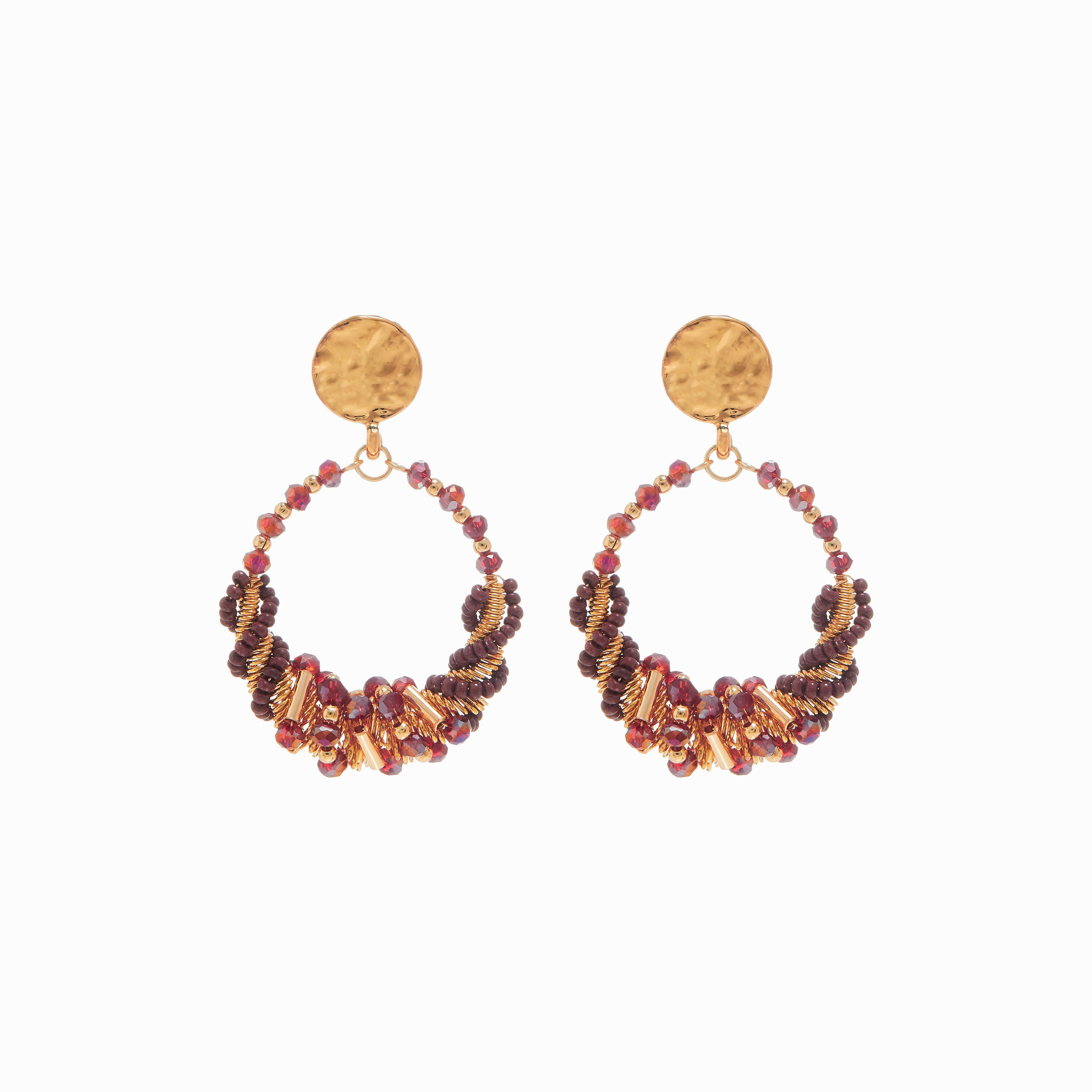 Bead Embellished Drop Earrings with Pushback Closure-women-watchesandjewellery-jewellery-earrings-image-1