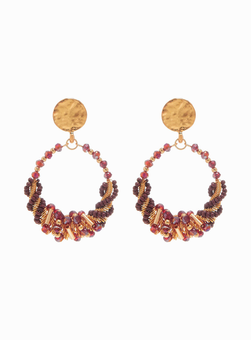Bead Embellished Drop Earrings with Pushback Closure-women-watchesandjewellery-jewellery-earrings-image-1