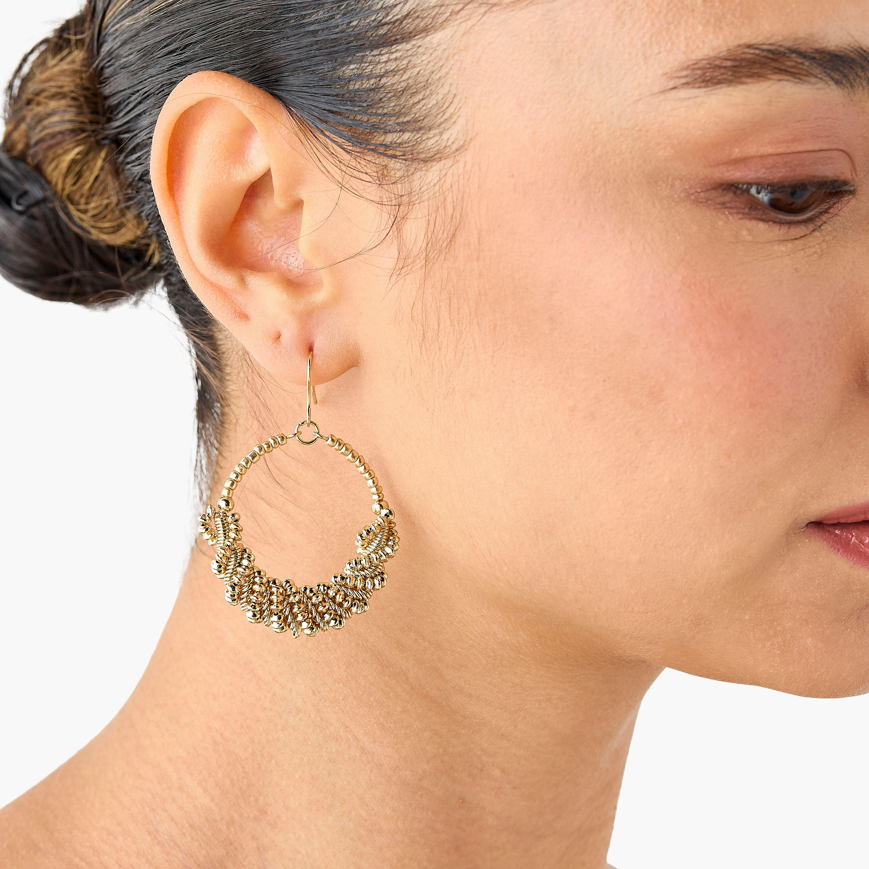 Bead Embellished Drop Earrings with Pushback Closure-women-watchesandjewellery-jewellery-earrings-image-2
