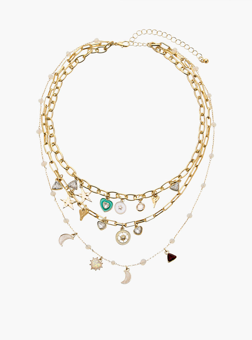 عقد بطبقات مع تفاصيل دلايات وإغلاق بمشبك-women-watchesandjewellery-jewellery-necklacesandpendants-image-1