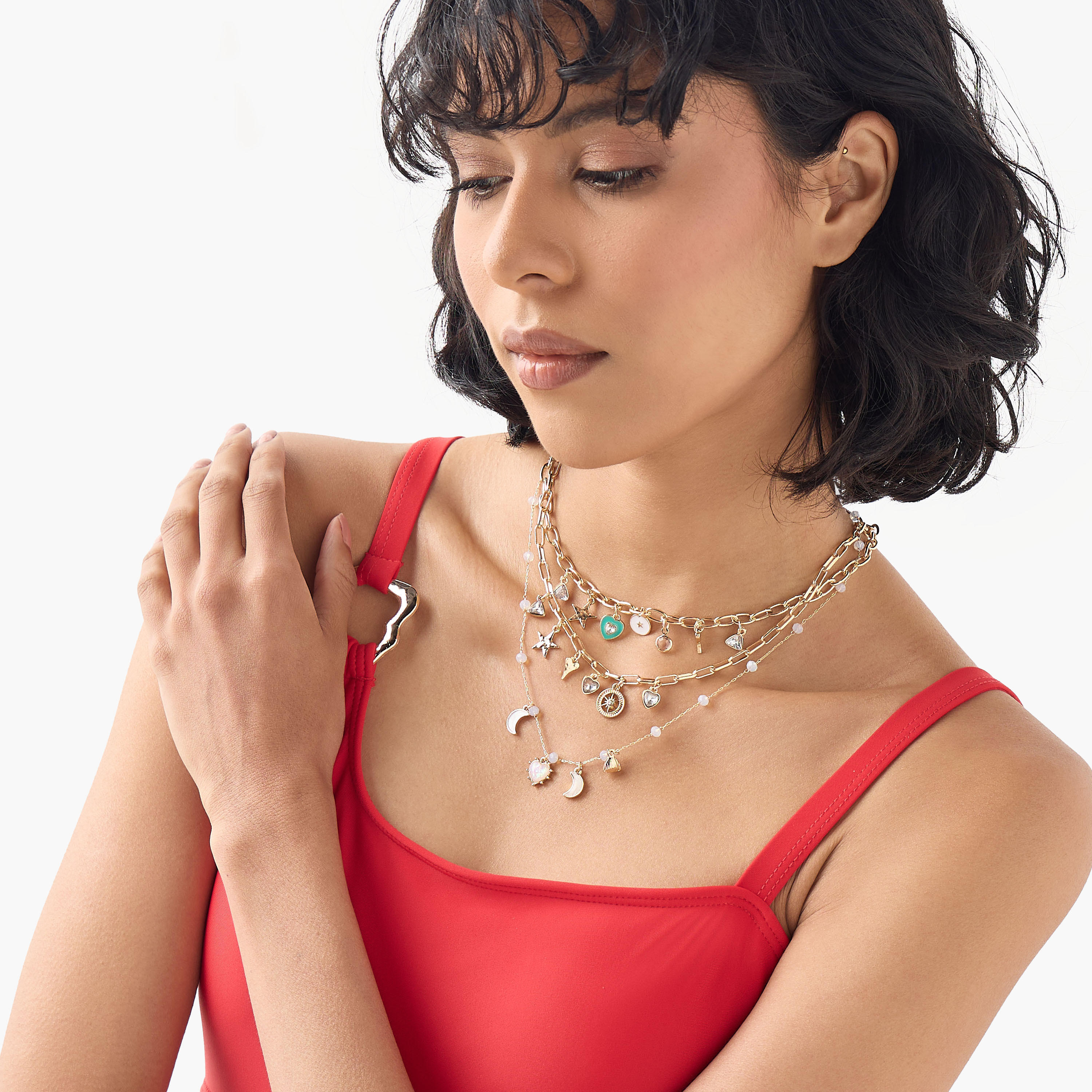 عقد بطبقات مع تفاصيل دلايات وإغلاق بمشبك-women-watchesandjewellery-jewellery-necklacesandpendants-image-2