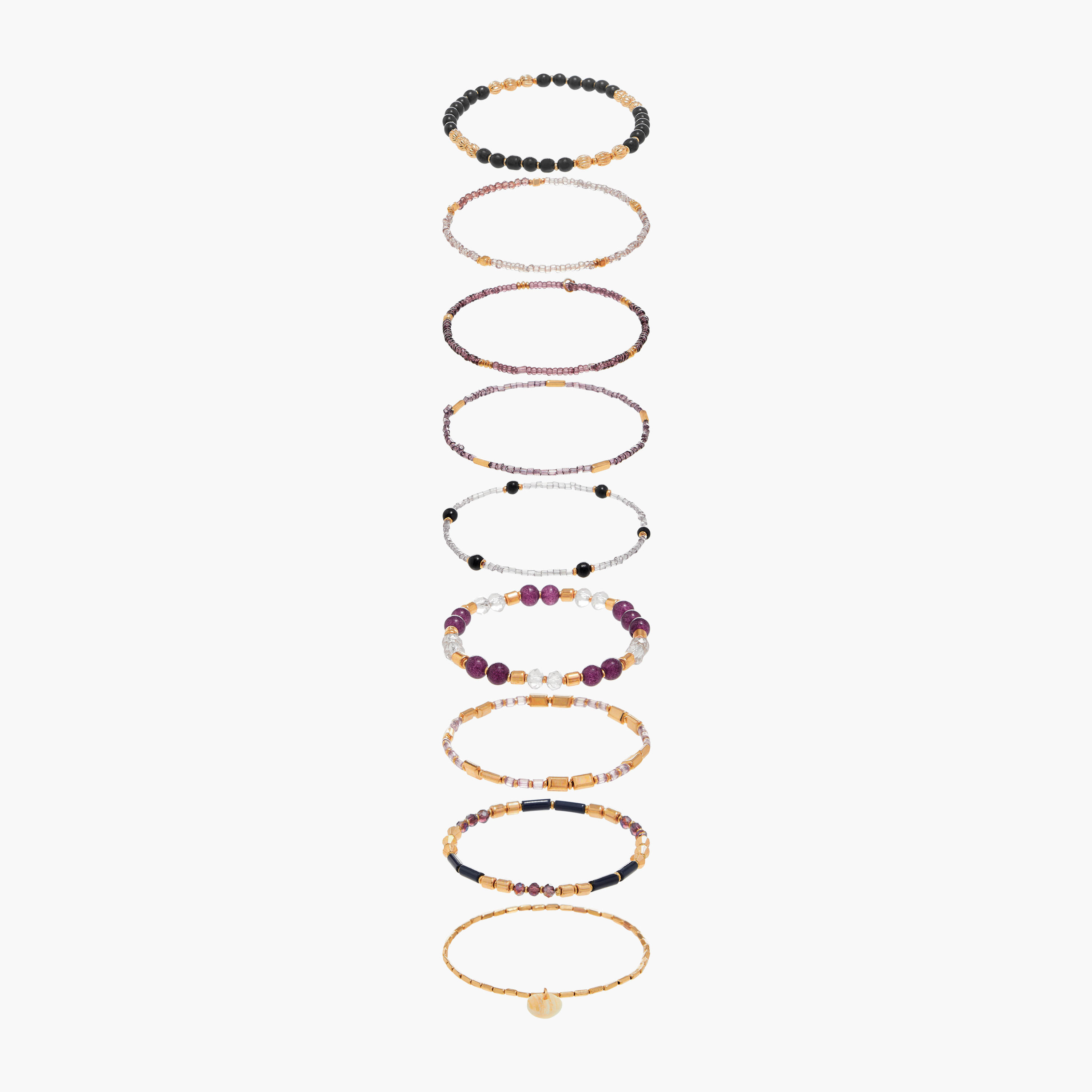 Set of 9 - Beaded Stretchable Bracelet-women-watchesandjewellery-jewellery-banglesandbracelets-image-1