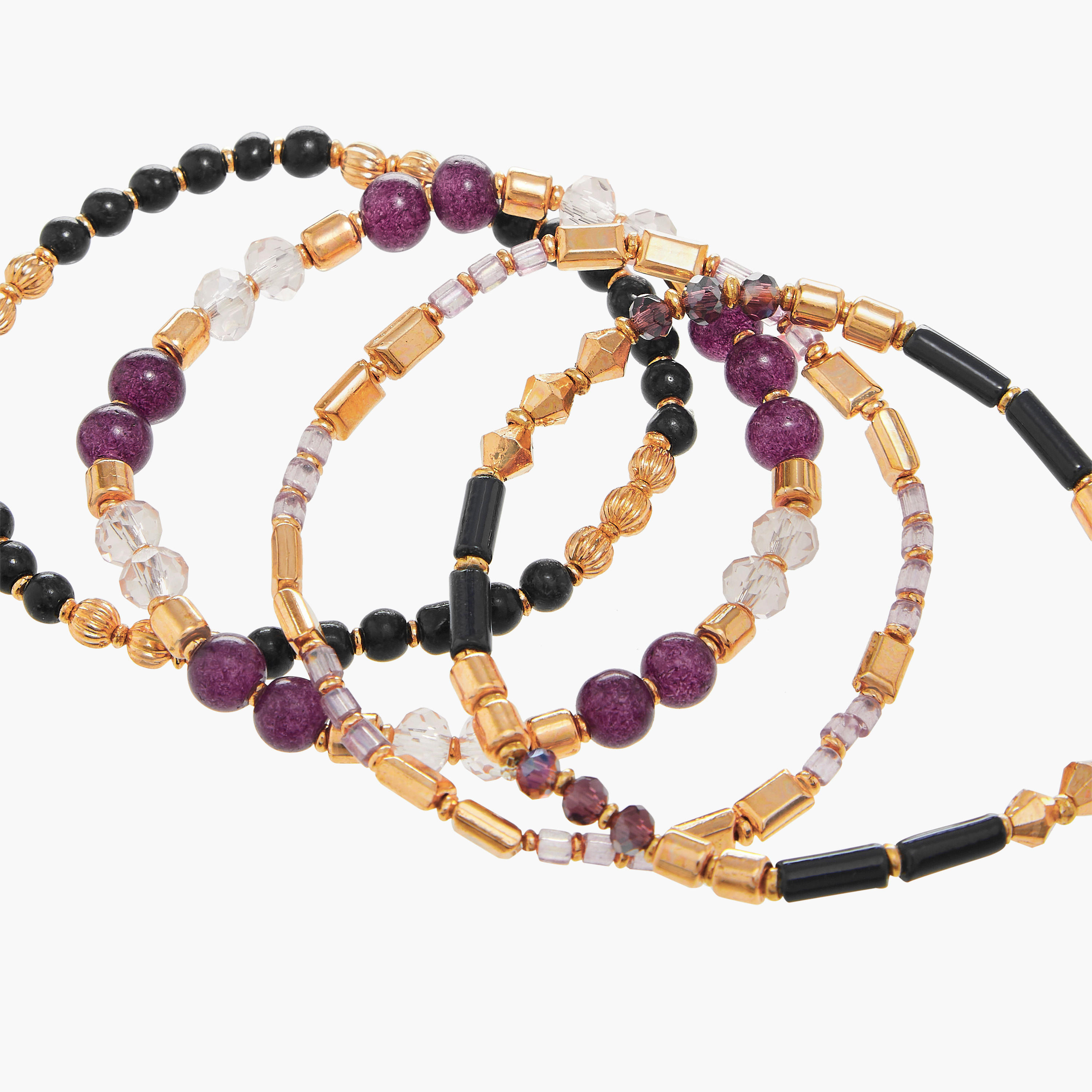 أساور خرز مطاطية - طقم من 9 قطع-women-watchesandjewellery-jewellery-banglesandbracelets-image-19