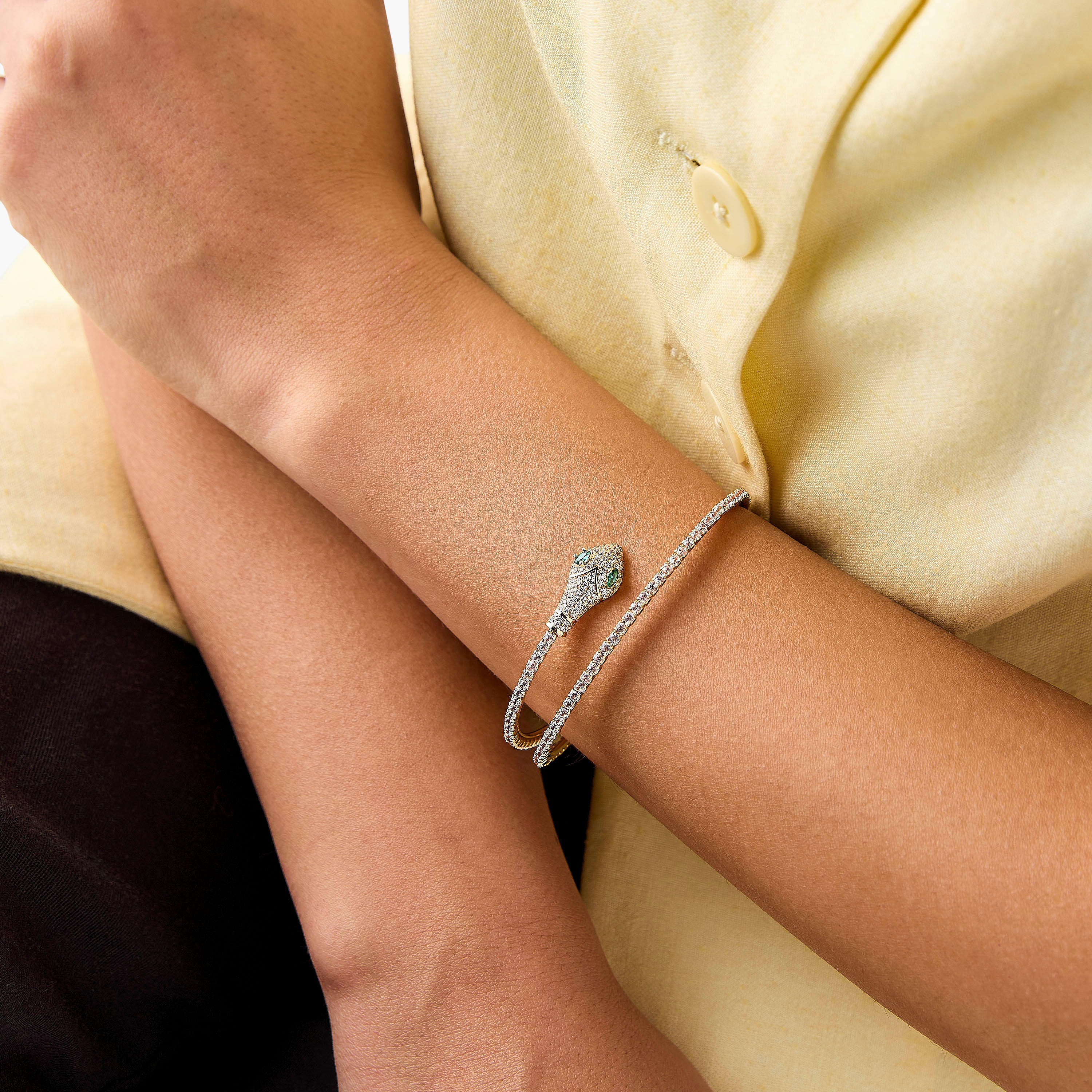أسورة مزينة بتصميم ثعبان-women-watchesandjewellery-jewellery-banglesandbracelets-image-4