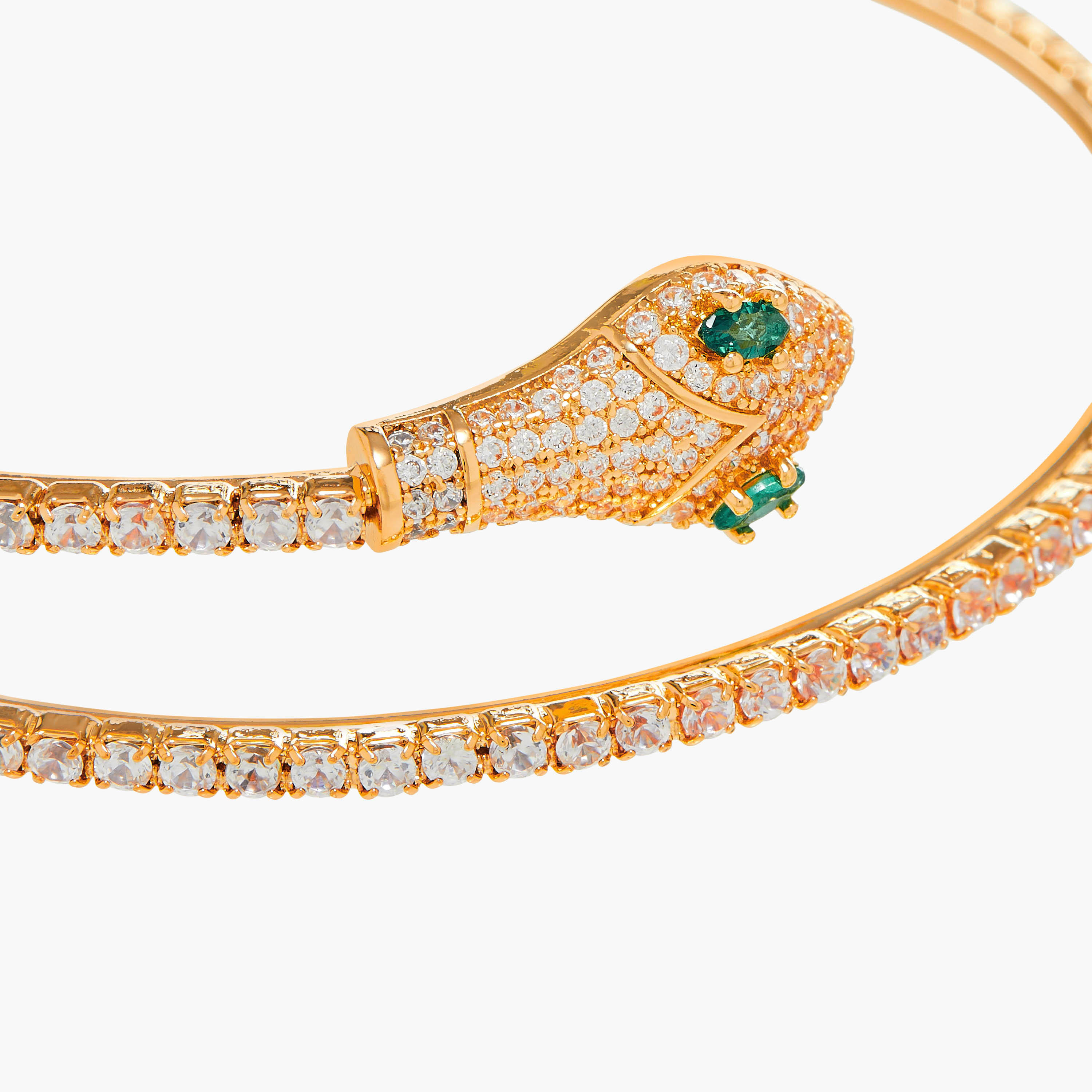 Serpent Pattern Embellished Cuff Bracelet-women-watchesandjewellery-jewellery-banglesandbracelets-image-4